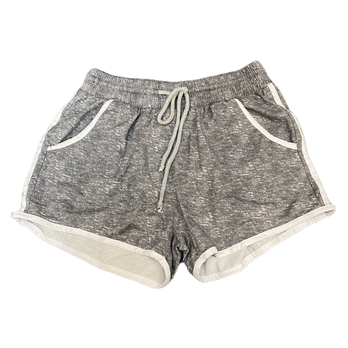 Running Sprinter Shorts Womens S/M 26" Waist Grey Athletic Workout Dolphin Hem