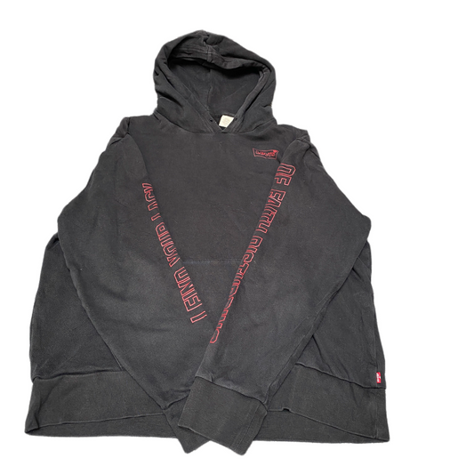 Levi's x Star Wars Darth Vader Hoodie Women XL Black Graphic Ribbed Hem Pullover