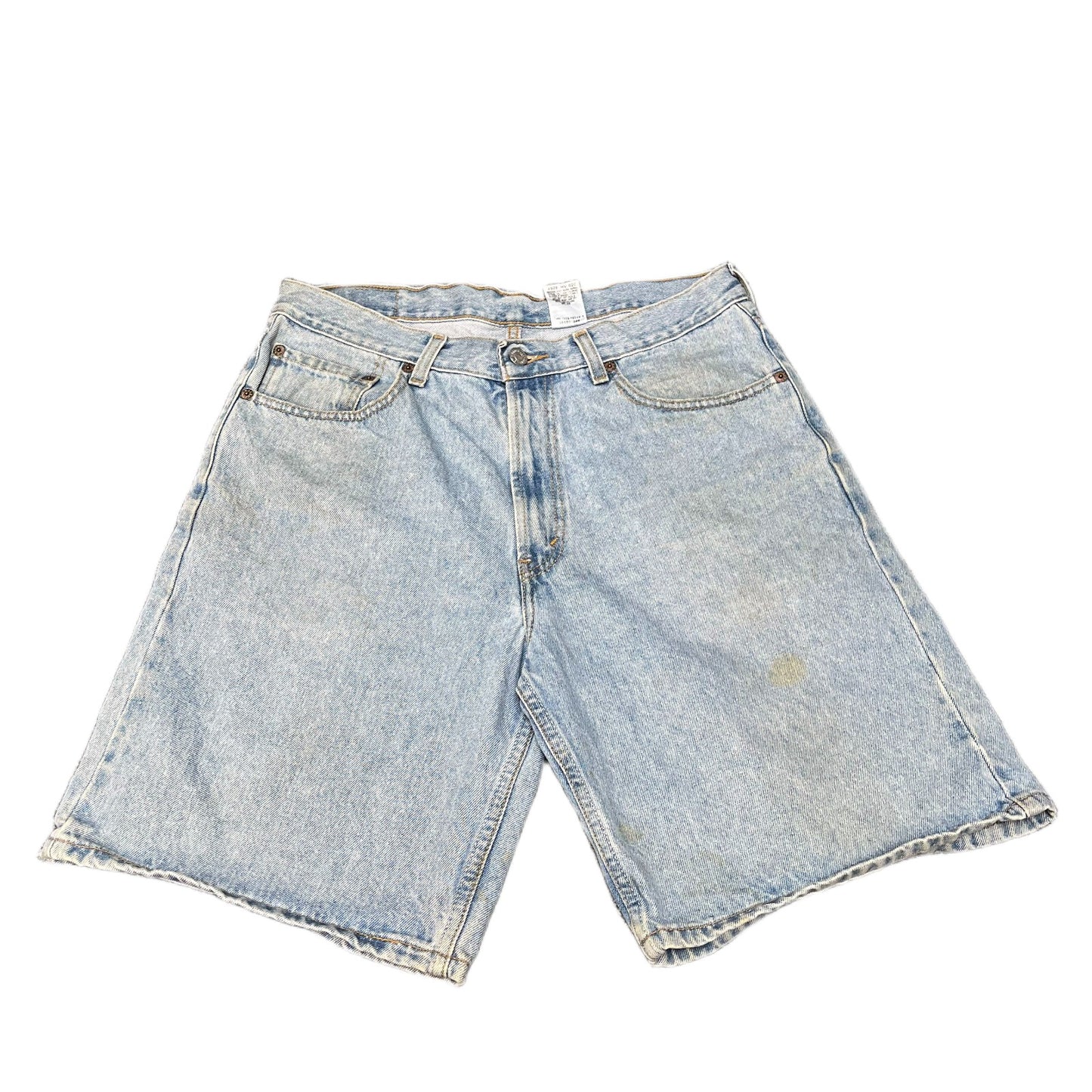 Levi's 550 Denim Shorts Womens L 32" Waist Blue Light Wash Relaxed Fit Red Tab