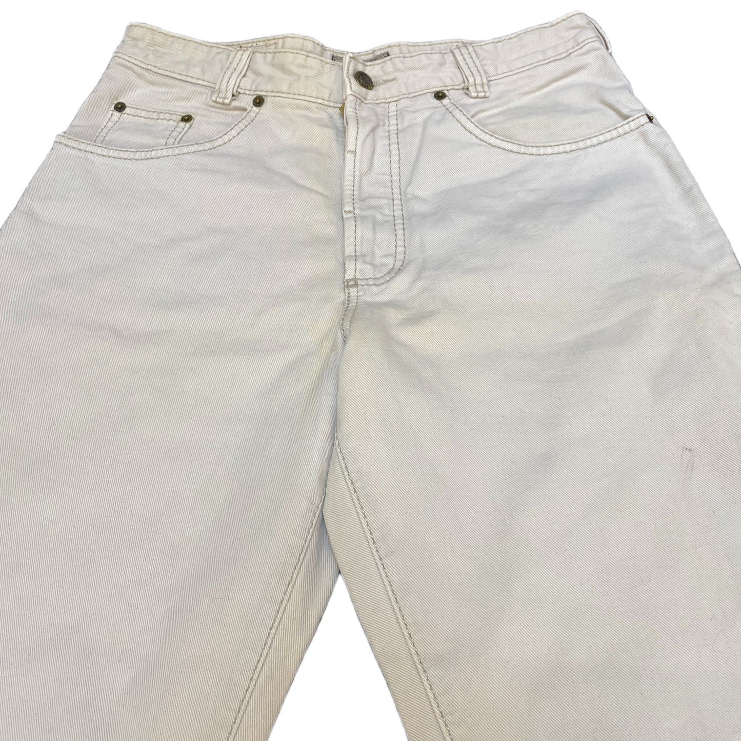 Joker Jeans Fits as Mens 32" Waist Beige Denim Single Stitch Grunge Streetwear