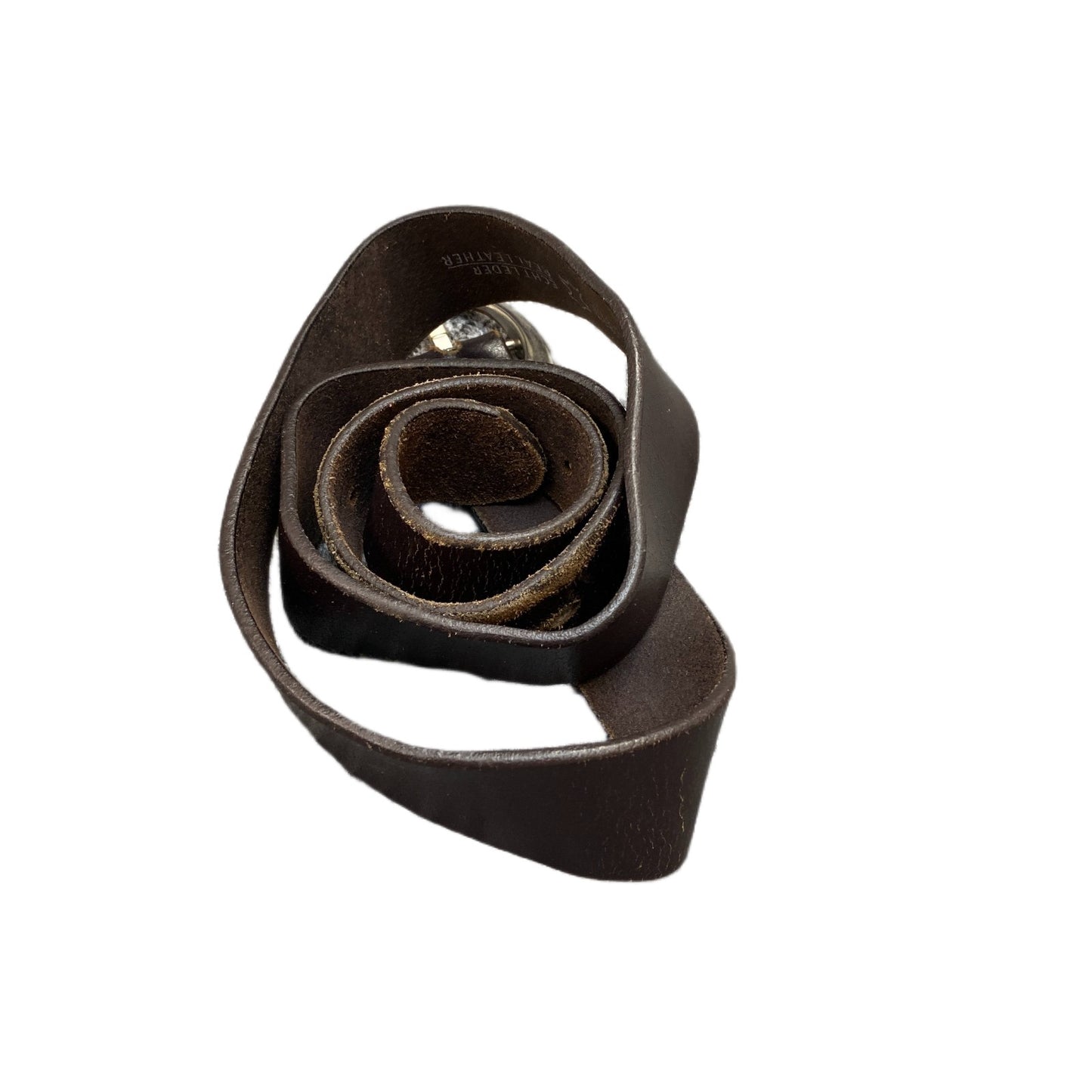 Favourite Basics Waist Belt Mens Dark Brown Leather Silver Pin Buckle 44.5 Inche