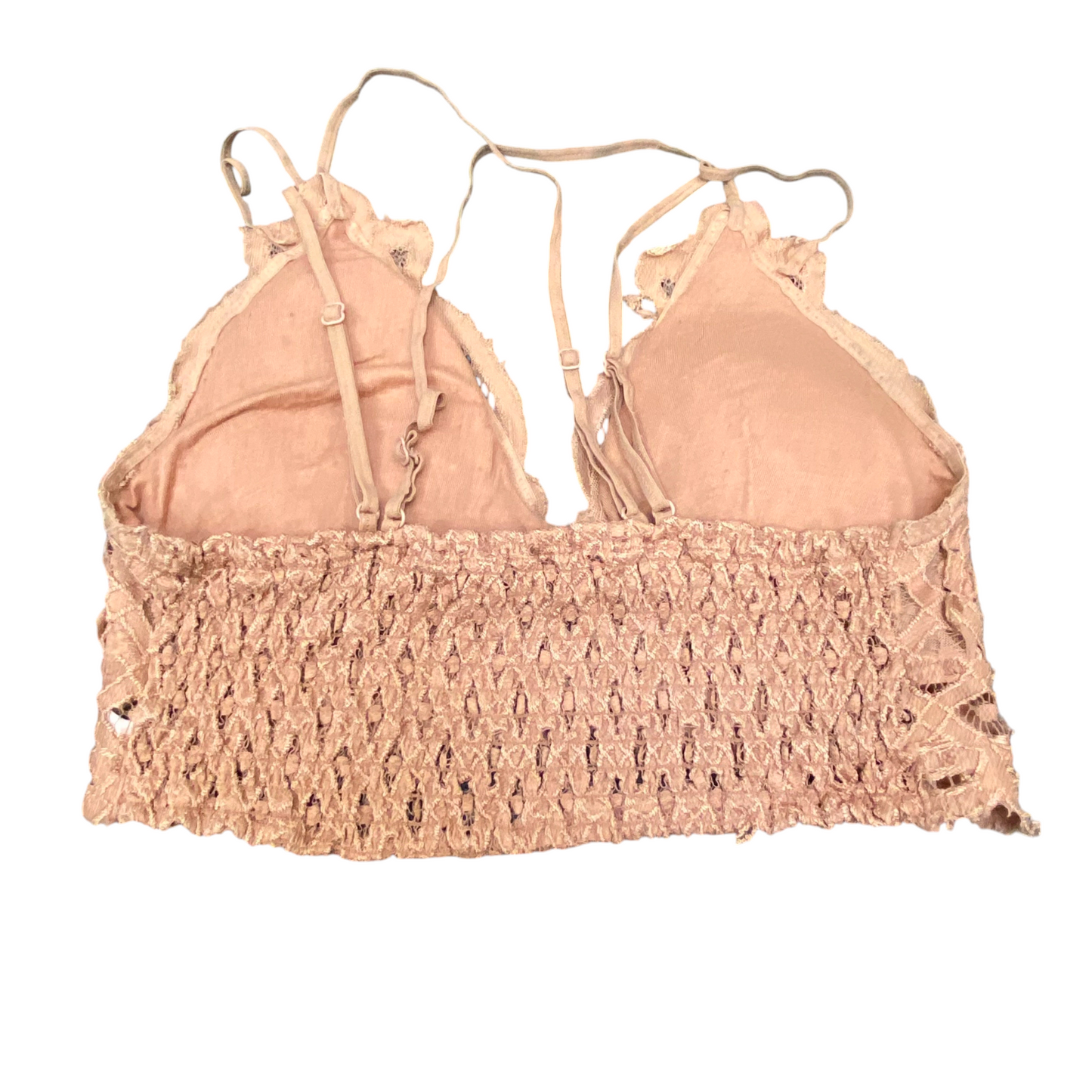 Anemone Bralette Bra Womens M Brown Crochet Lace Floral Padded Adjustable Straps