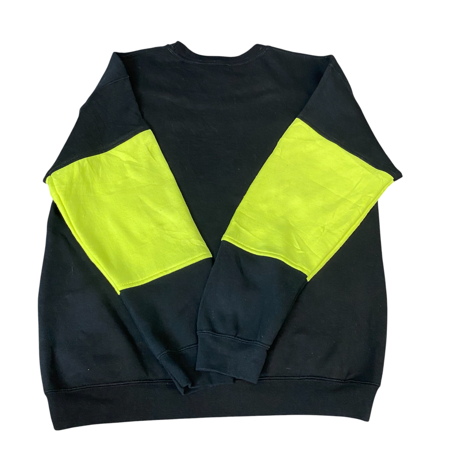 Nike Reworked Sweatshirt Mens L Green Black Embroidered Spellout Logo Vtg Y2K