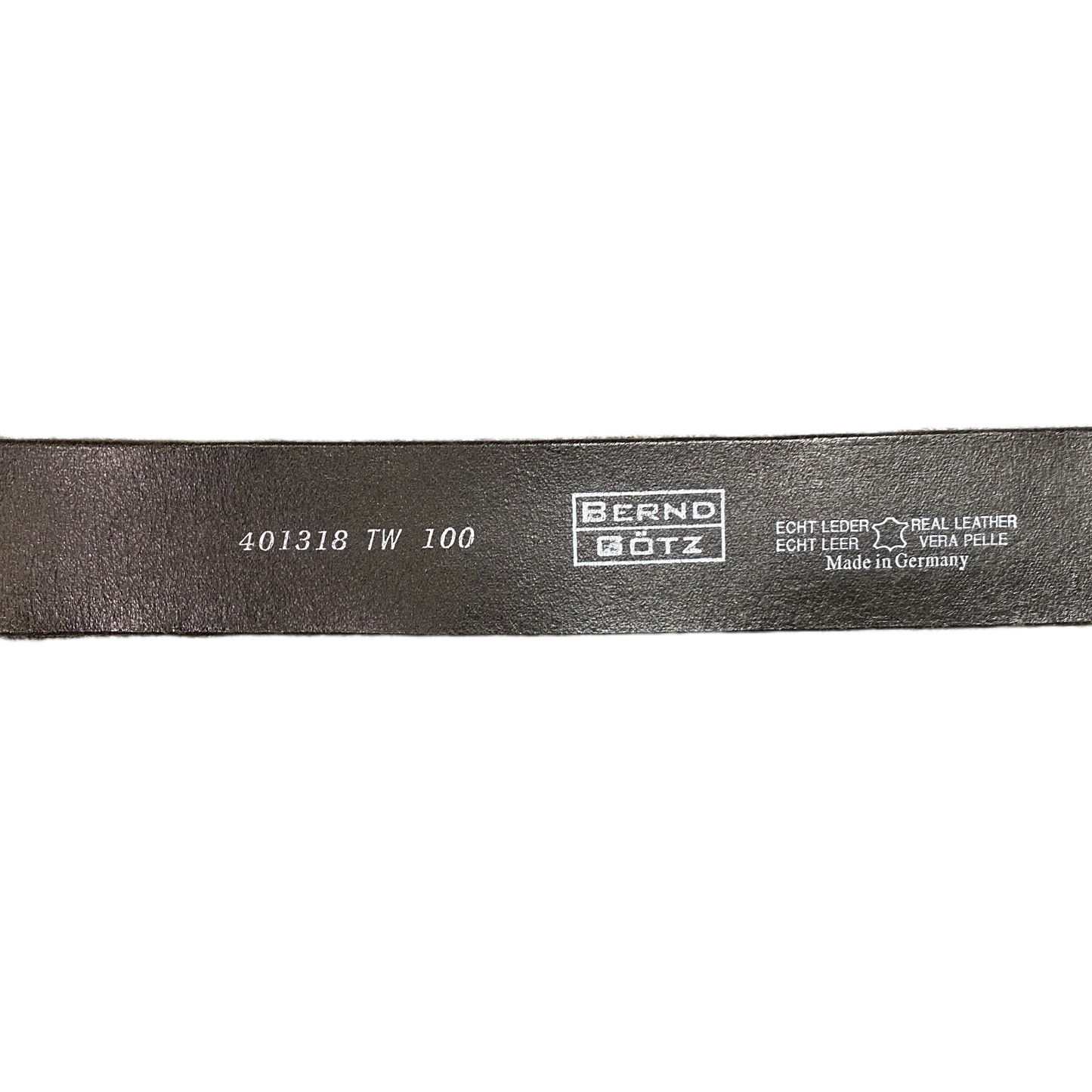 Bernd Gotz Waist Belt Mens Black Leather Adjustable Silver Pin Buckle 44 inches
