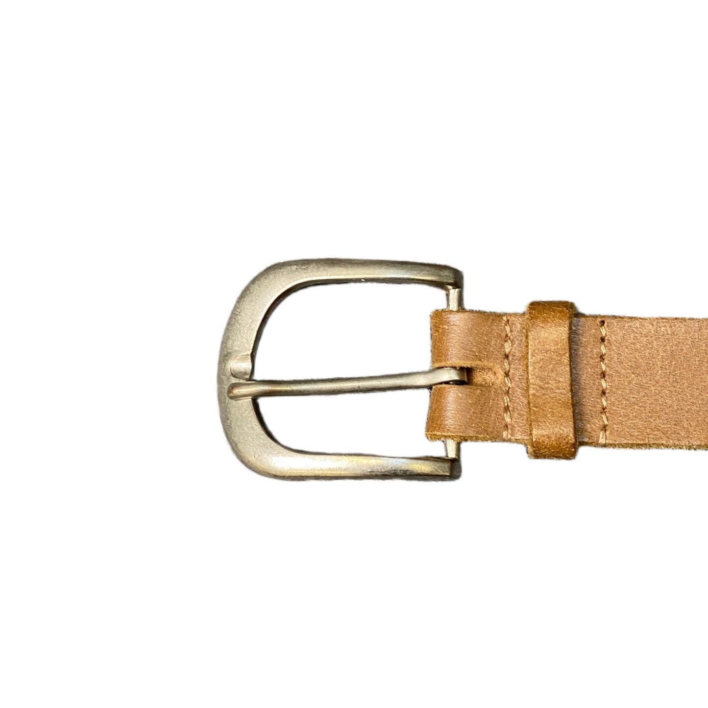 Waist Belt Mens Brown Genuine Leather Textured Silver Pin Buckle 42.5 Inches