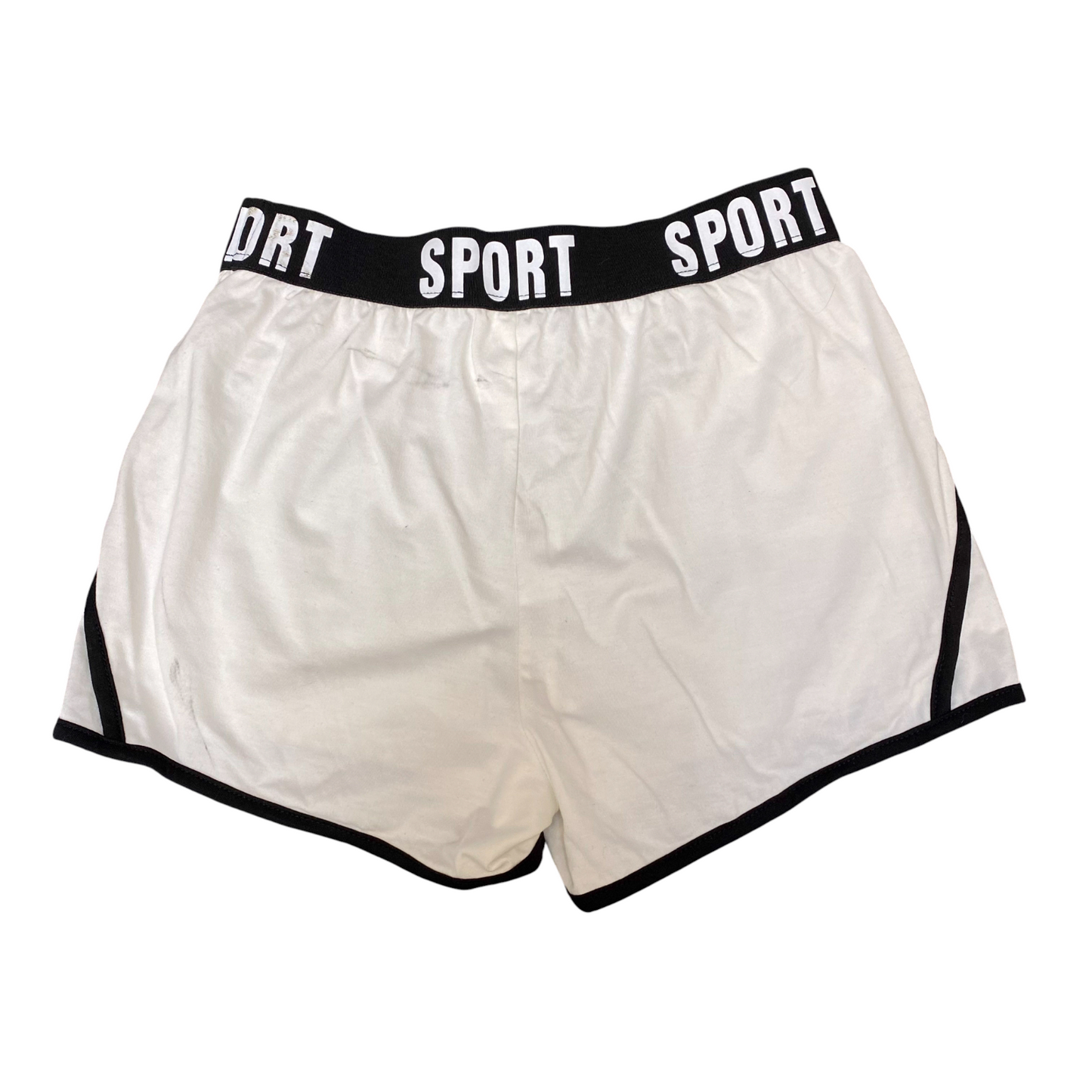 Sport Running Sprinter Shorts Womens XS White Black Athletic Gym Elastic Waist