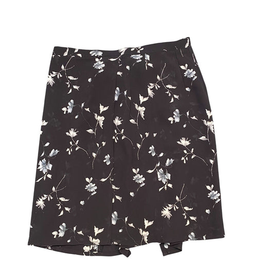 Wrap Skirt Womens M Black Floral Lined Chiffon Tie Back Casual Retro Outdoor