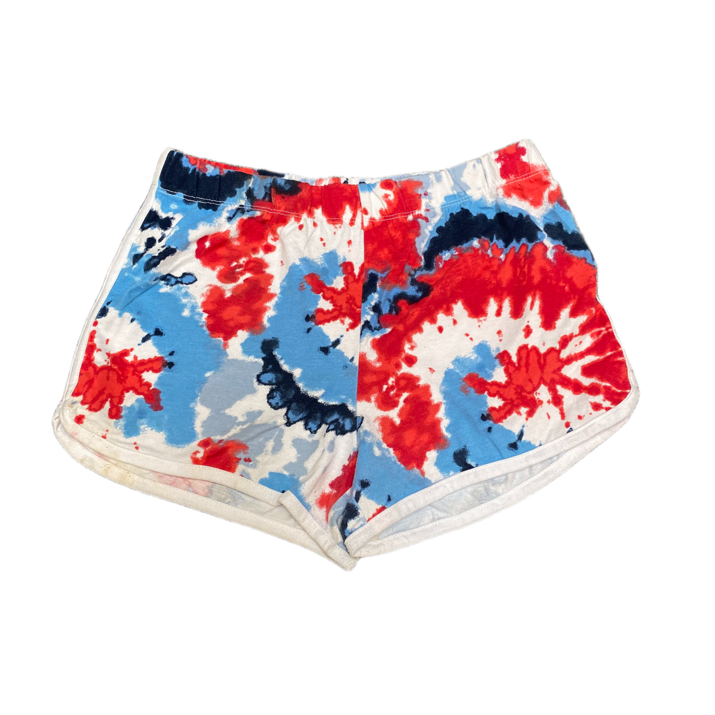 Running Sprinter Shorts Girls L 24" Waist Multi Tie Dye Athletic Gym Dolphin Hem
