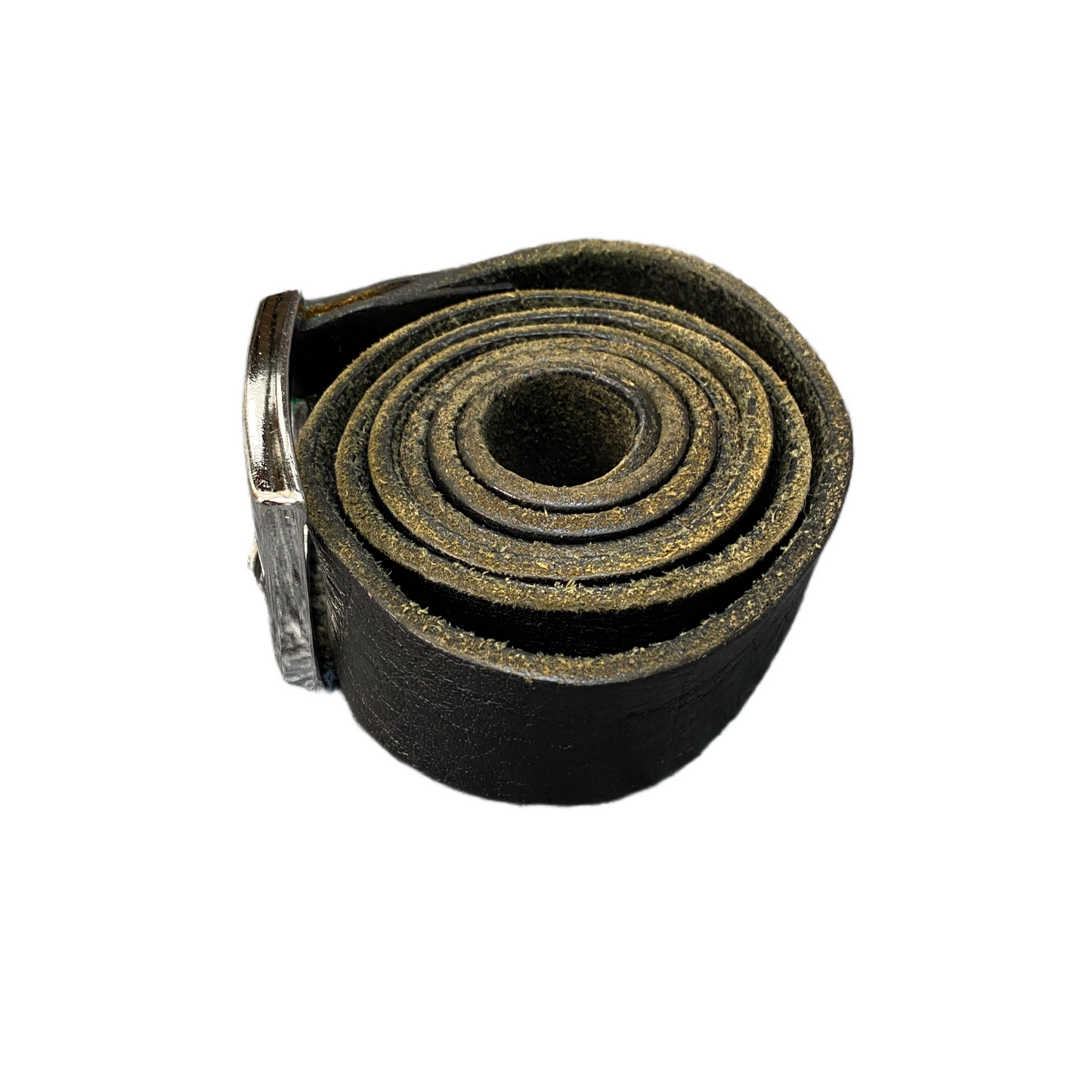 Waist Belt Mens Black Leather Adjustable Classic Silver Pin Buckle 45 inches