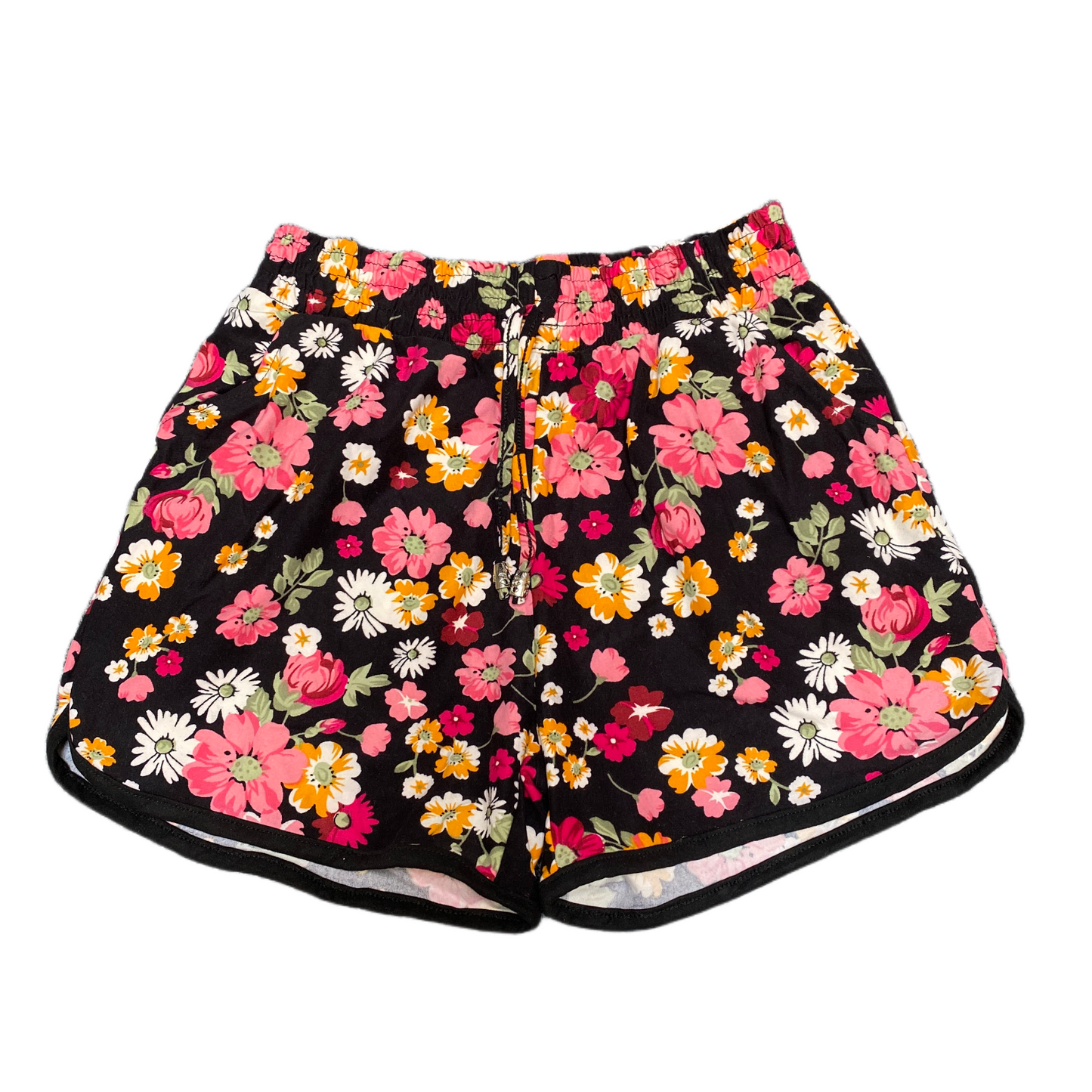 Running Sprinter Shorts Womens S 22" Waist Multi Floral Athletic Gym Drawstring