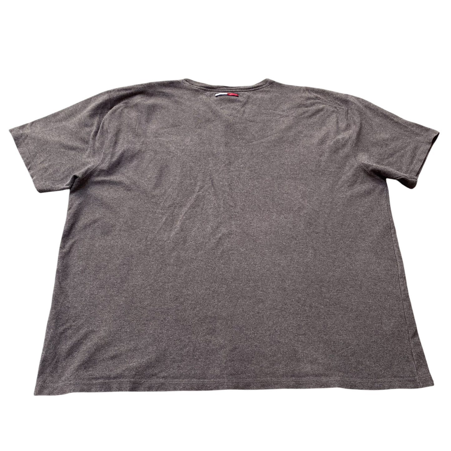 Tommy Jeans T Shirt Mens XXL Grey Flag Stripe Short Sleeve Crewneck Pullover Tee