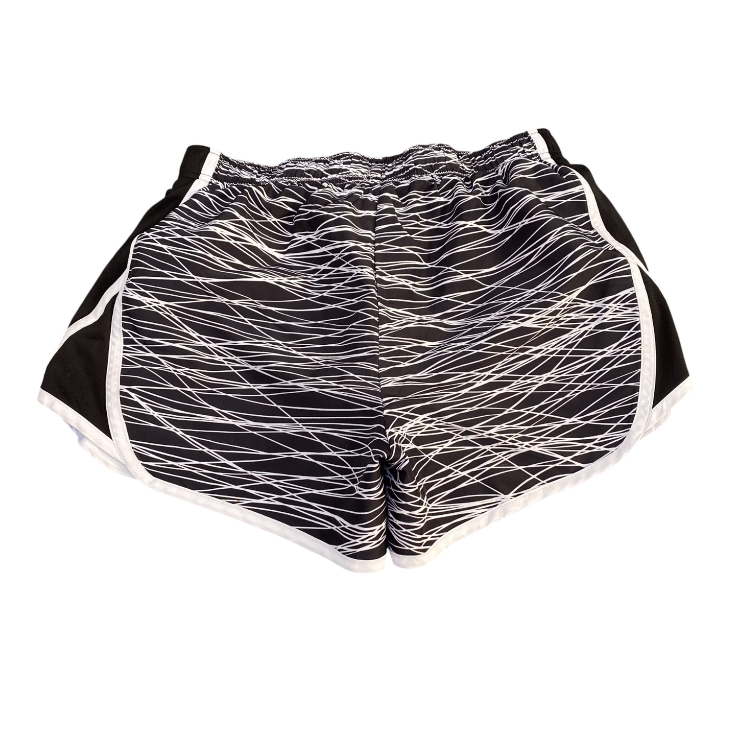Running Sprinter Shorts Womens S Black White Brief-Lined Athletic Elastic Waist