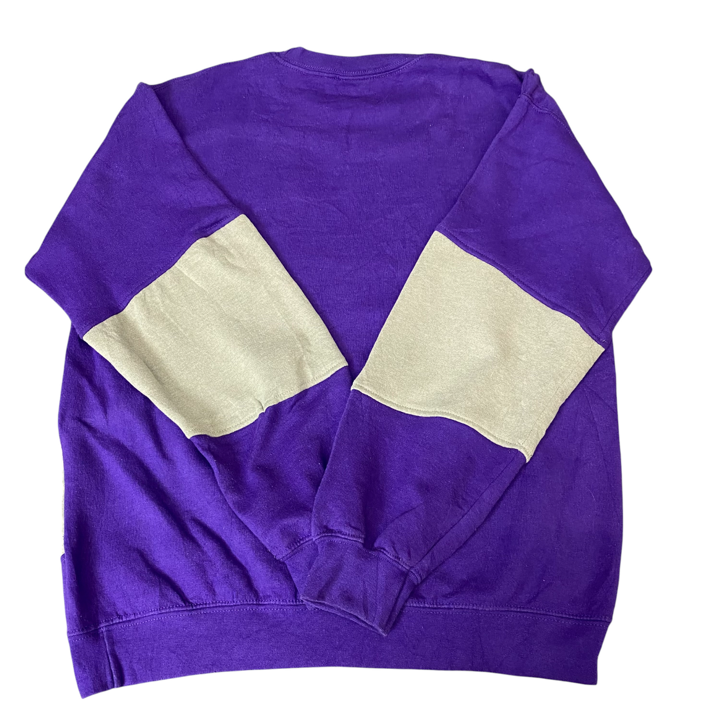 Nike Reworked Sweatshirt Mens M Purple Beige Embroidered Spellout Logo Vtg Y2K