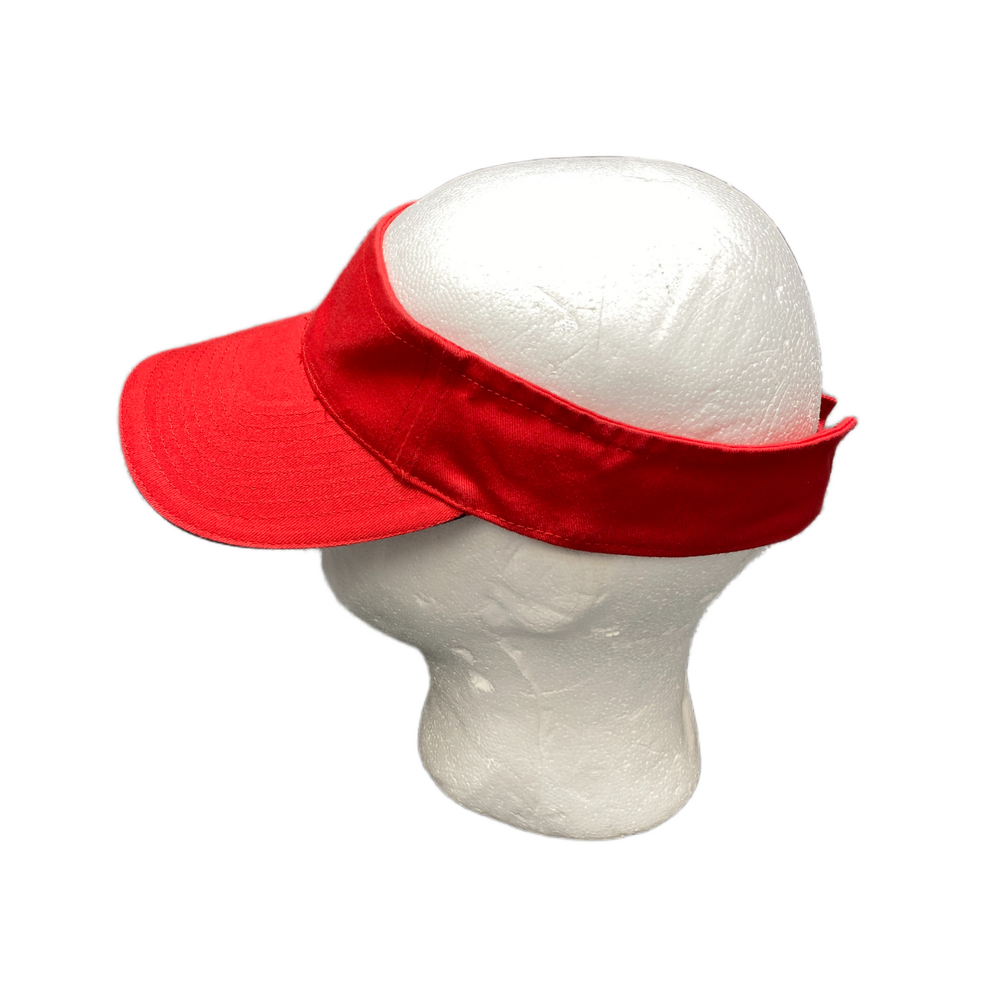 Unisex Adults Golf Sun Visor Hat Red Cotton Adjustable Curved Brim Outdoor