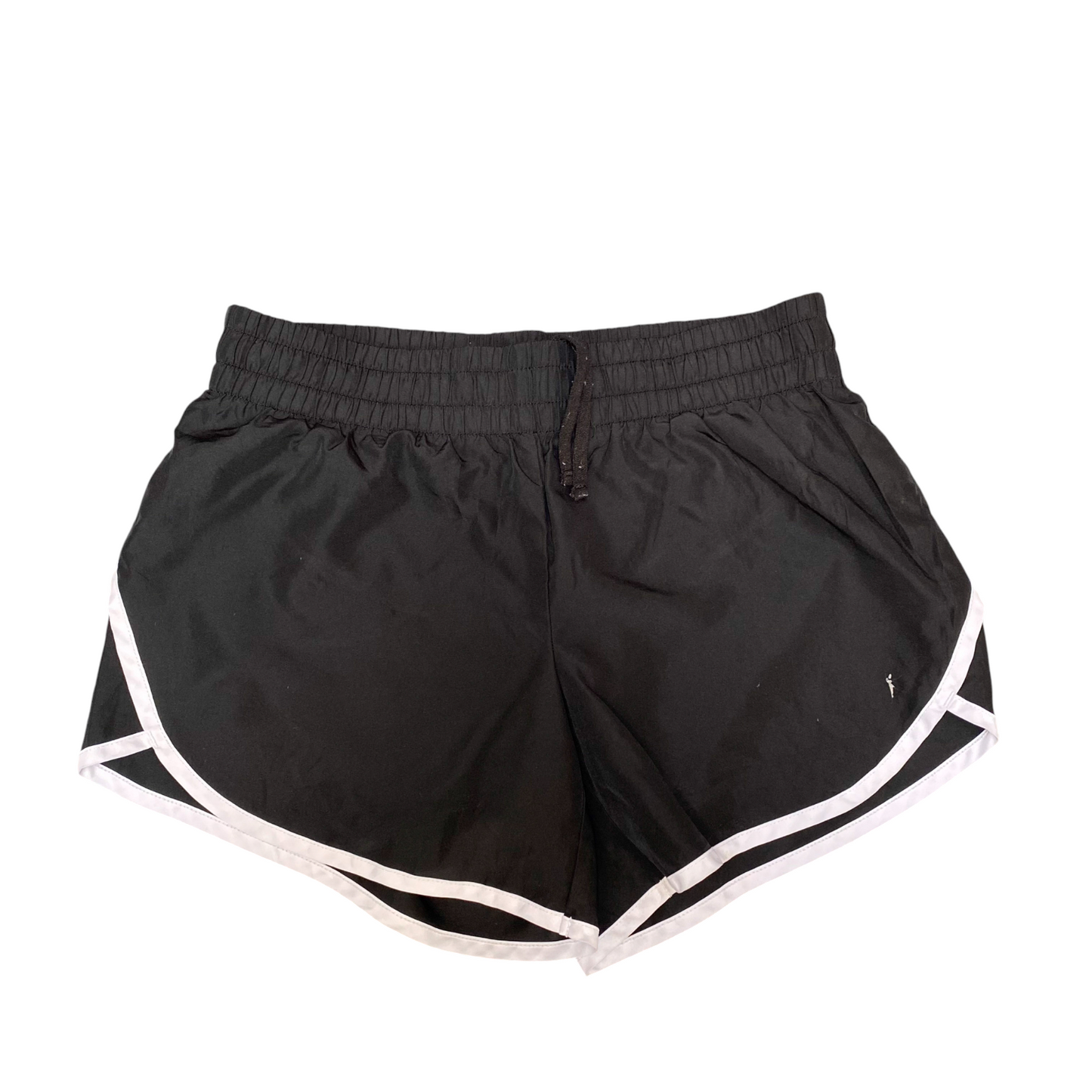 Running Sprinter Shorts Women XS Black Athletic Gym Drawstring Waist Dolphin Hem