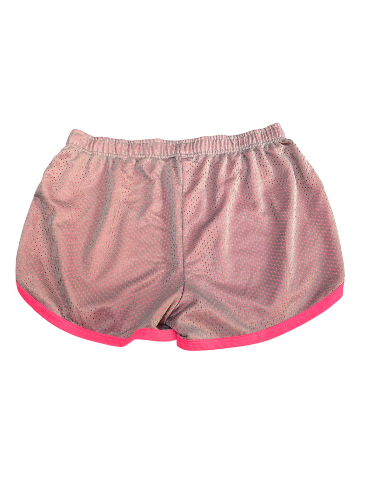 Running Sprinter Shorts Womens 30W Grey Pink Allover Mesh Athletic Elastic Waist