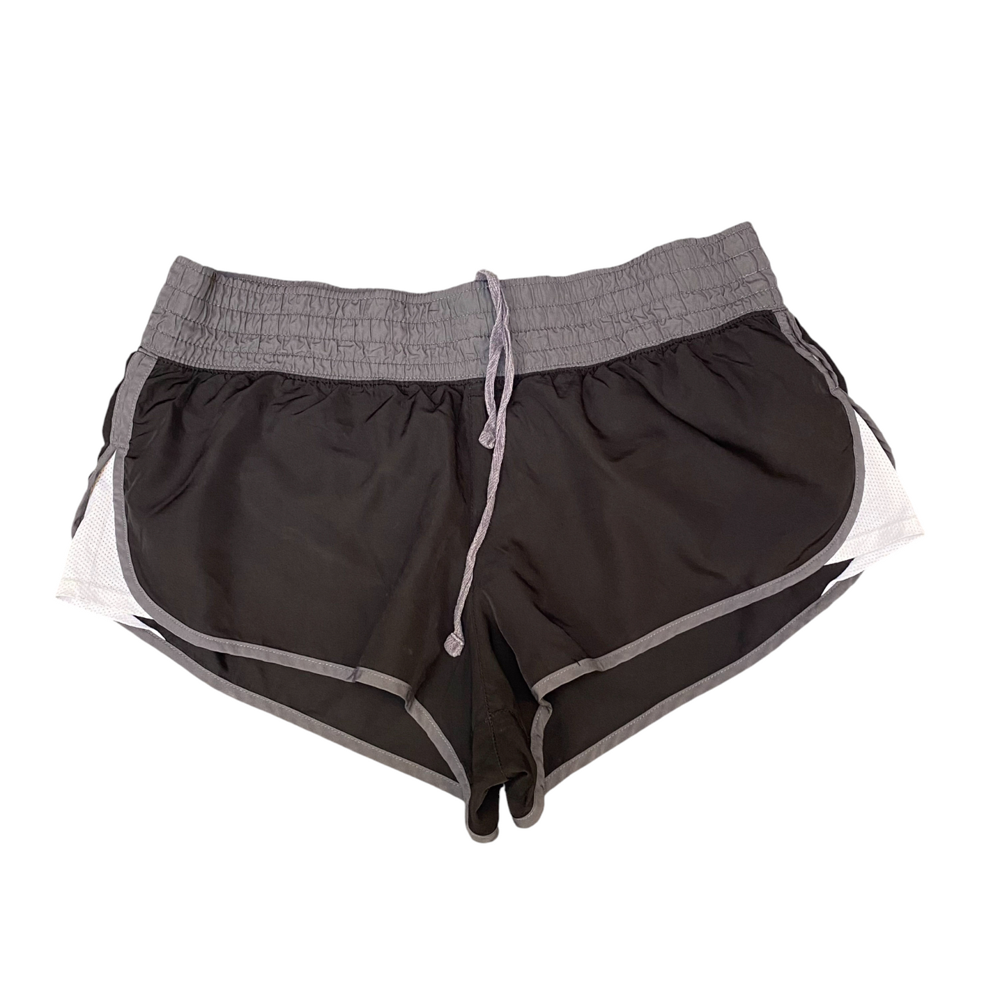 Running Sprinter Shorts Womens XL Black Grey Athletic Workout Drawstring Waist