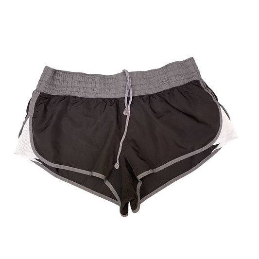 Running Sprinter Shorts Womens XL Black Grey Athletic Workout Drawstring Waist