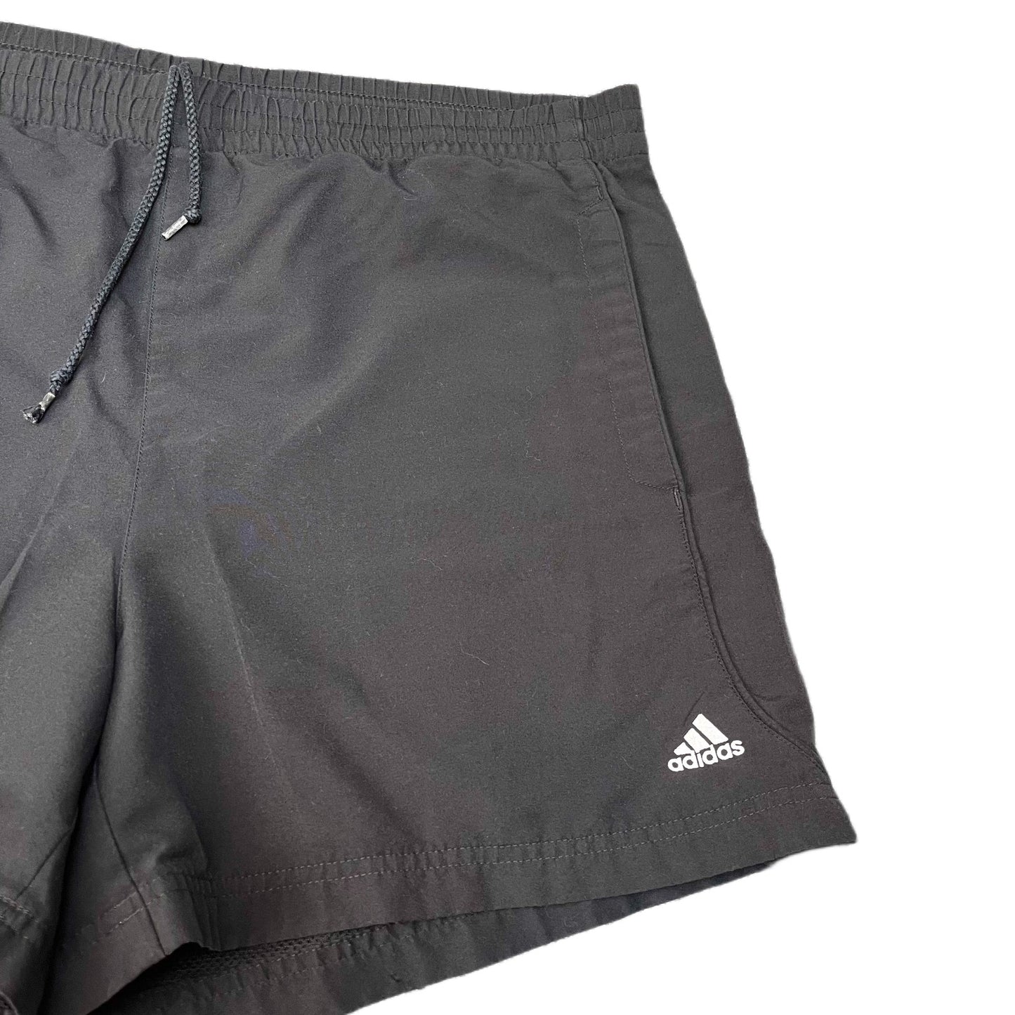 Adidas Athletic Shorts Men L 39" Waist Black Mesh Lined Gym Training Drawstring