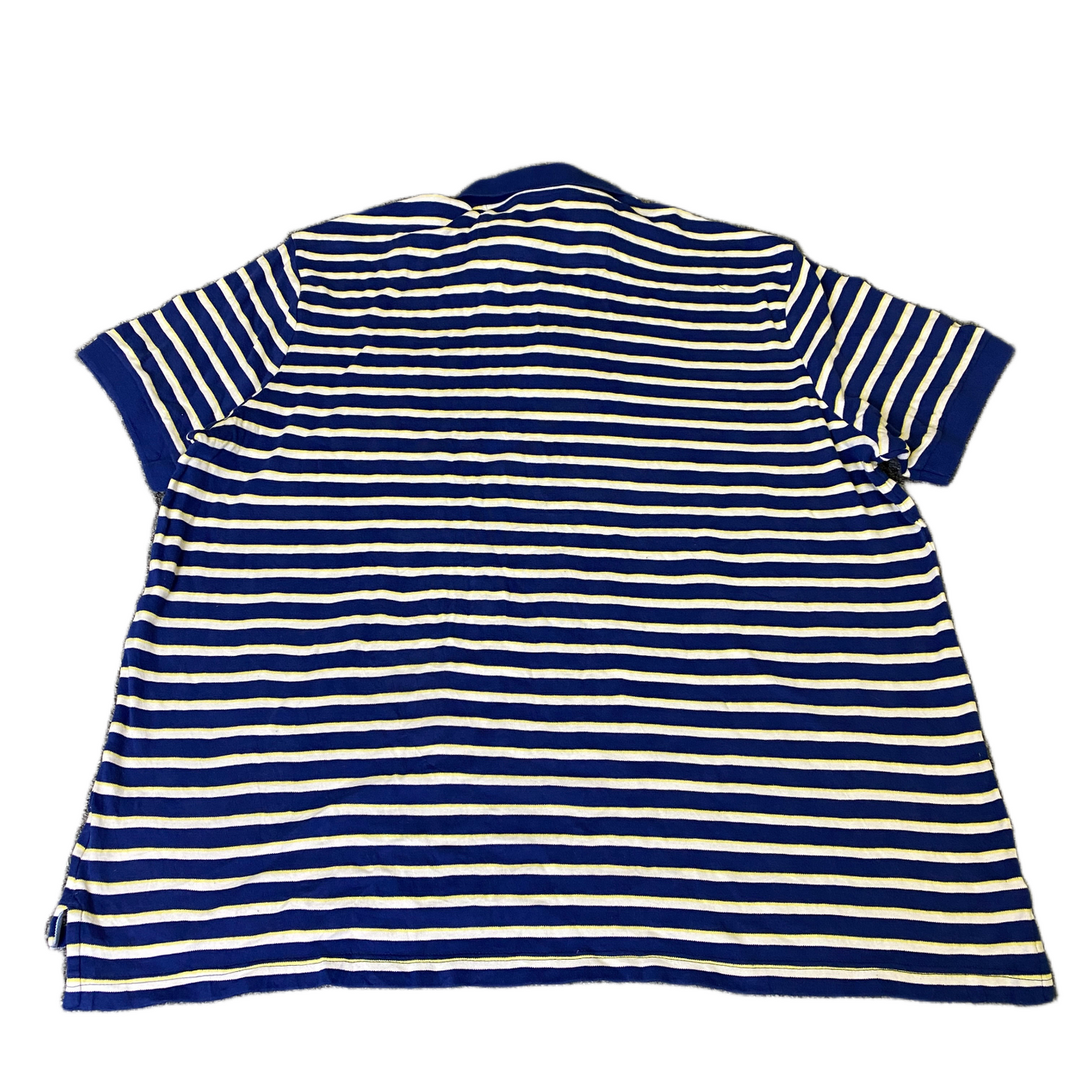 Chaps Polo Shirt Mens XL Multi Striped Short Sleeve Collared Side Slit Popover