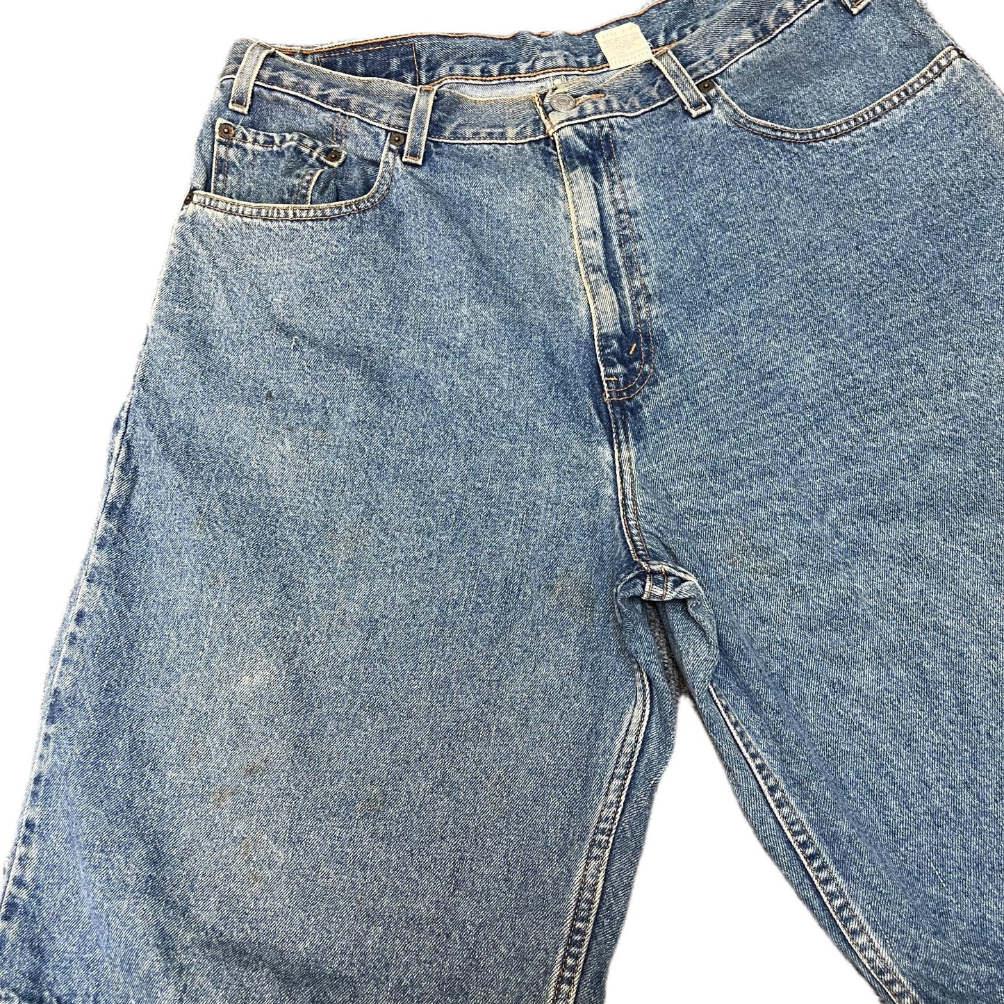 Levi's 569 Denim Shorts Fits as Mens XL 36" Waist Blue Denim Loose Straight Fit