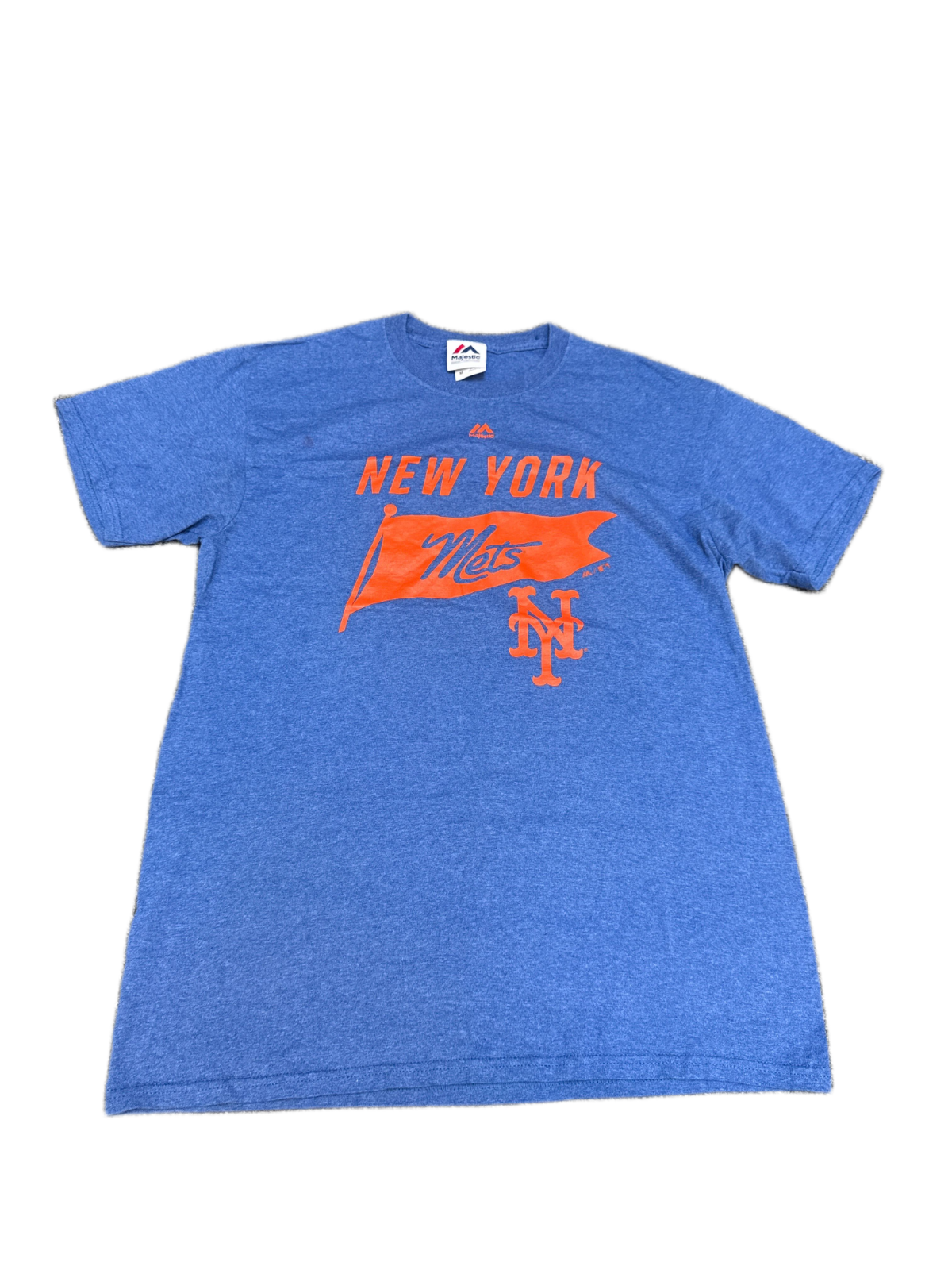 New York Mets T-Shirt Mens Small Blue Majestic Baseball Sports Pullover Tee