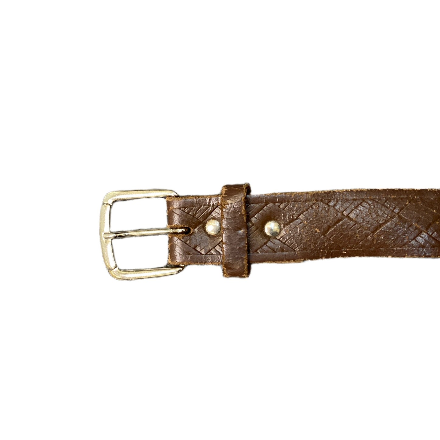 Waist Belt Mens Brown Textured Leather Adjustable Silver Pin Buckle 43.5 Inches