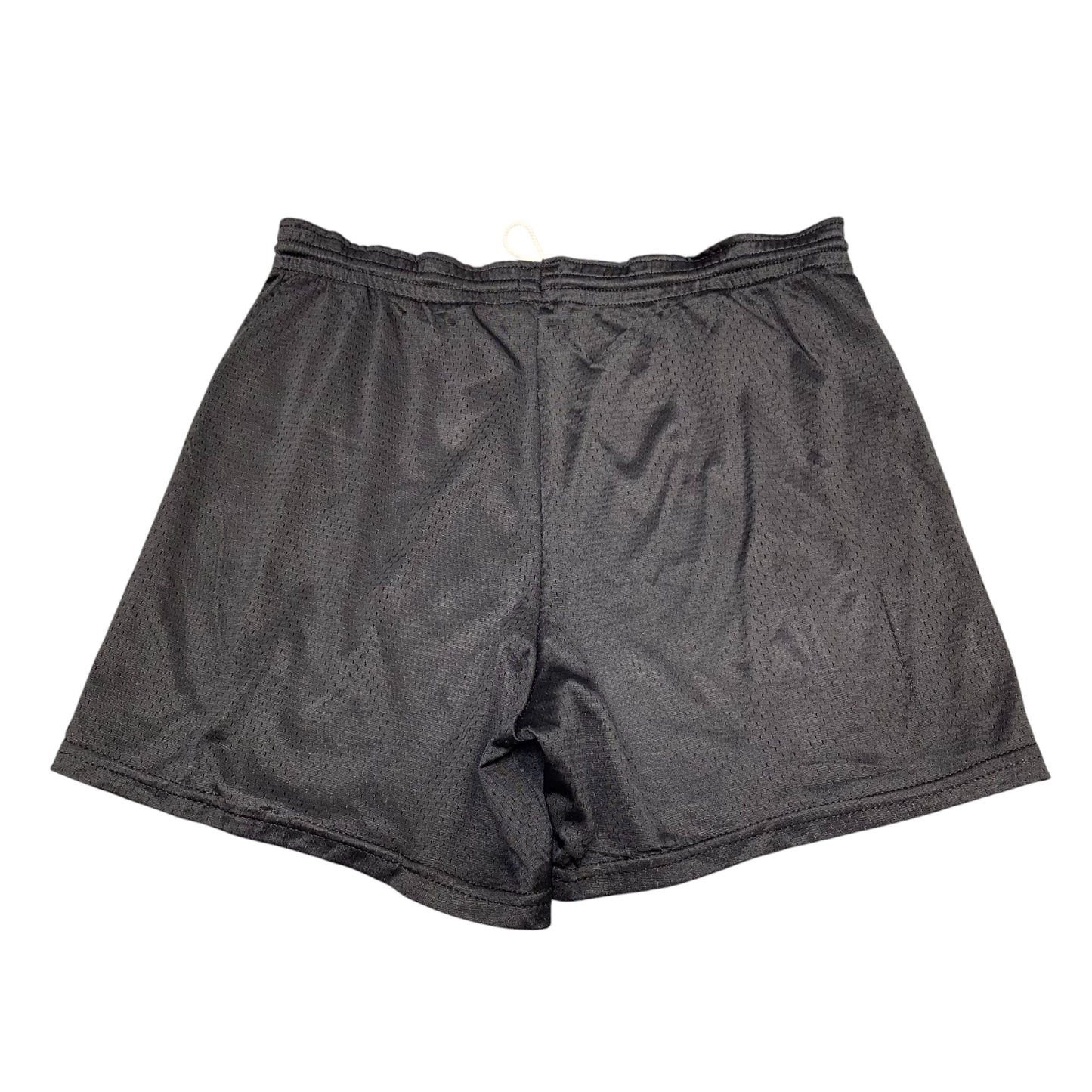 Running Shorts Womens Large Black Allover Mesh Athletic Elastic Waist Drawstring