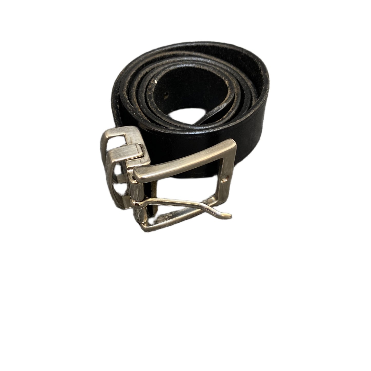Eastside Waist Belt Mens Black Leather Adjustable Silver Pin Buckle 34.5 Inches