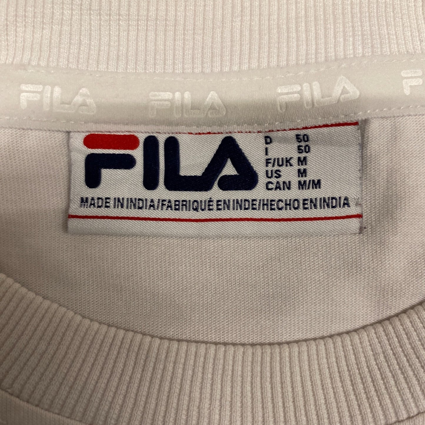 FILA T-Shirt Mens Medium Multi Colorblock Short Sleeve Crew Neck Pullover Tee