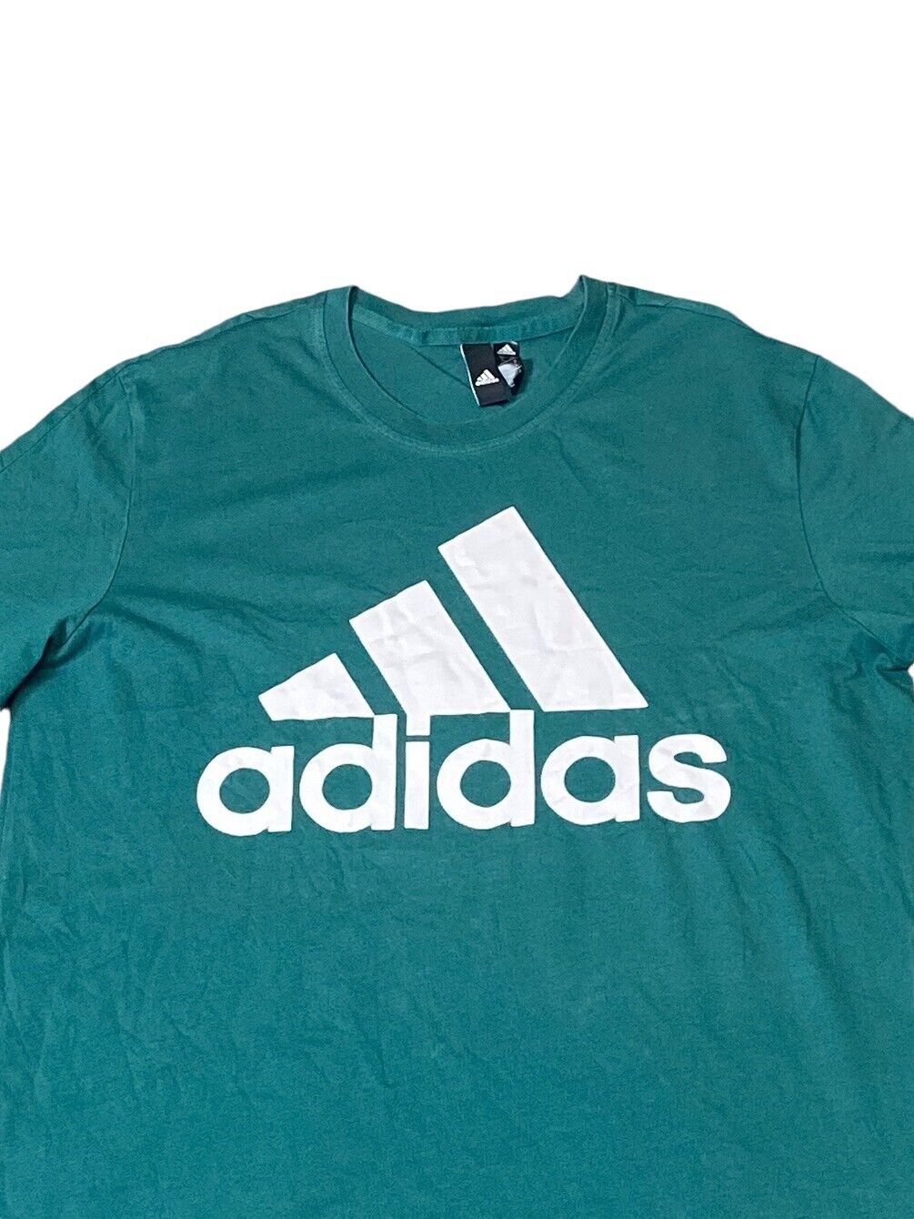 Adidas T-Shirt Women's Large Pine Green Logo Short Sleeve Crew Neck Pullover Tee