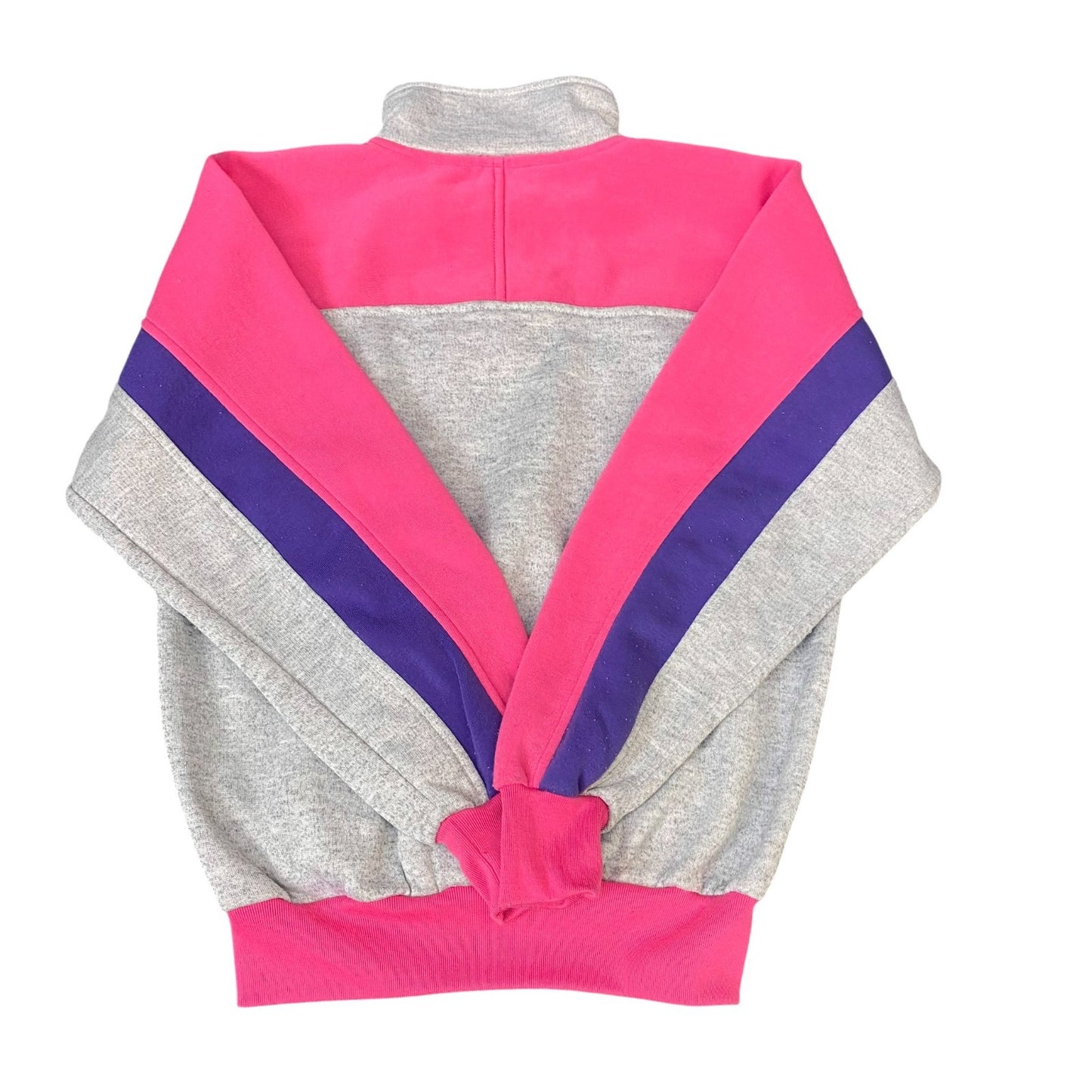 Sweatshirt Womens Medium Grey Pink Fleece Mars The Way To Fitness 1/4 Zip