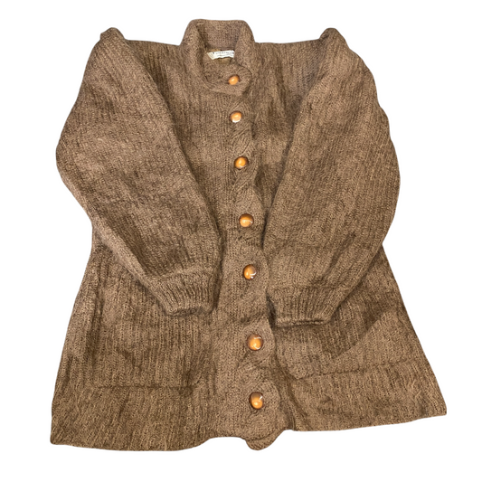 Vanknicole Cardigan Jumper Womens Medium Brown Lined Long Sleeve Button Front