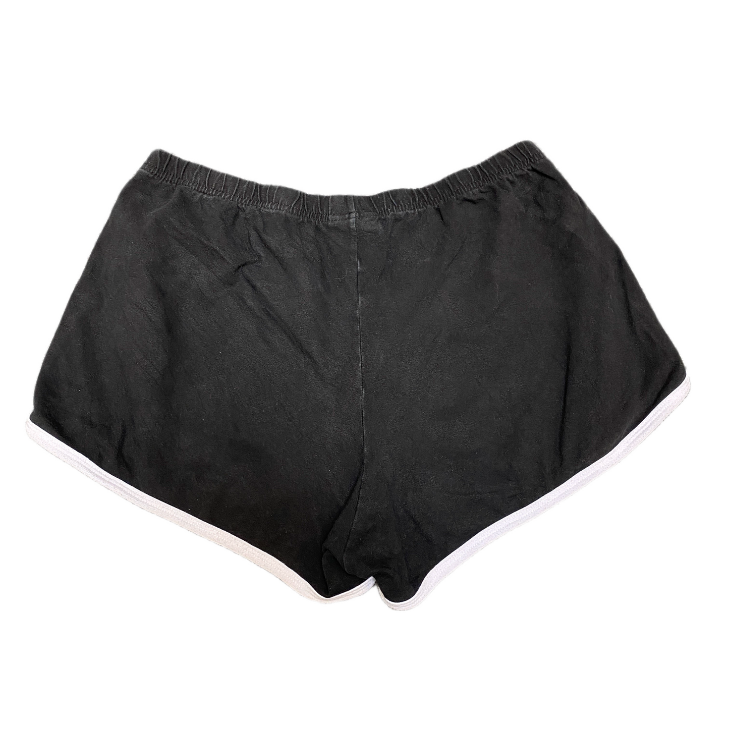 Running Sprinter Shorts Womens M 26" Waist Black Printed Gym Workout Dolphin Hem