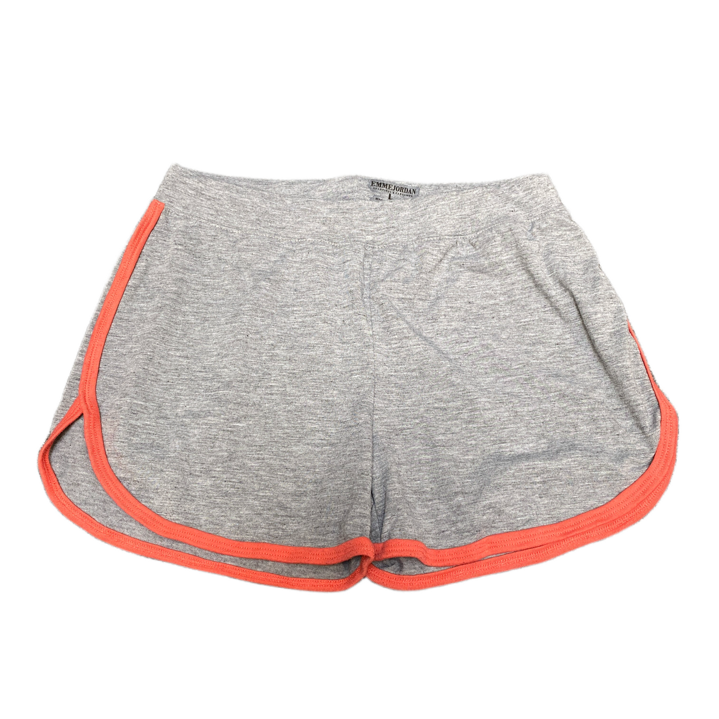 Running Sprinter Shorts Womens L 28" Waist Grey Athletic Gym Workout Dolphin Hem