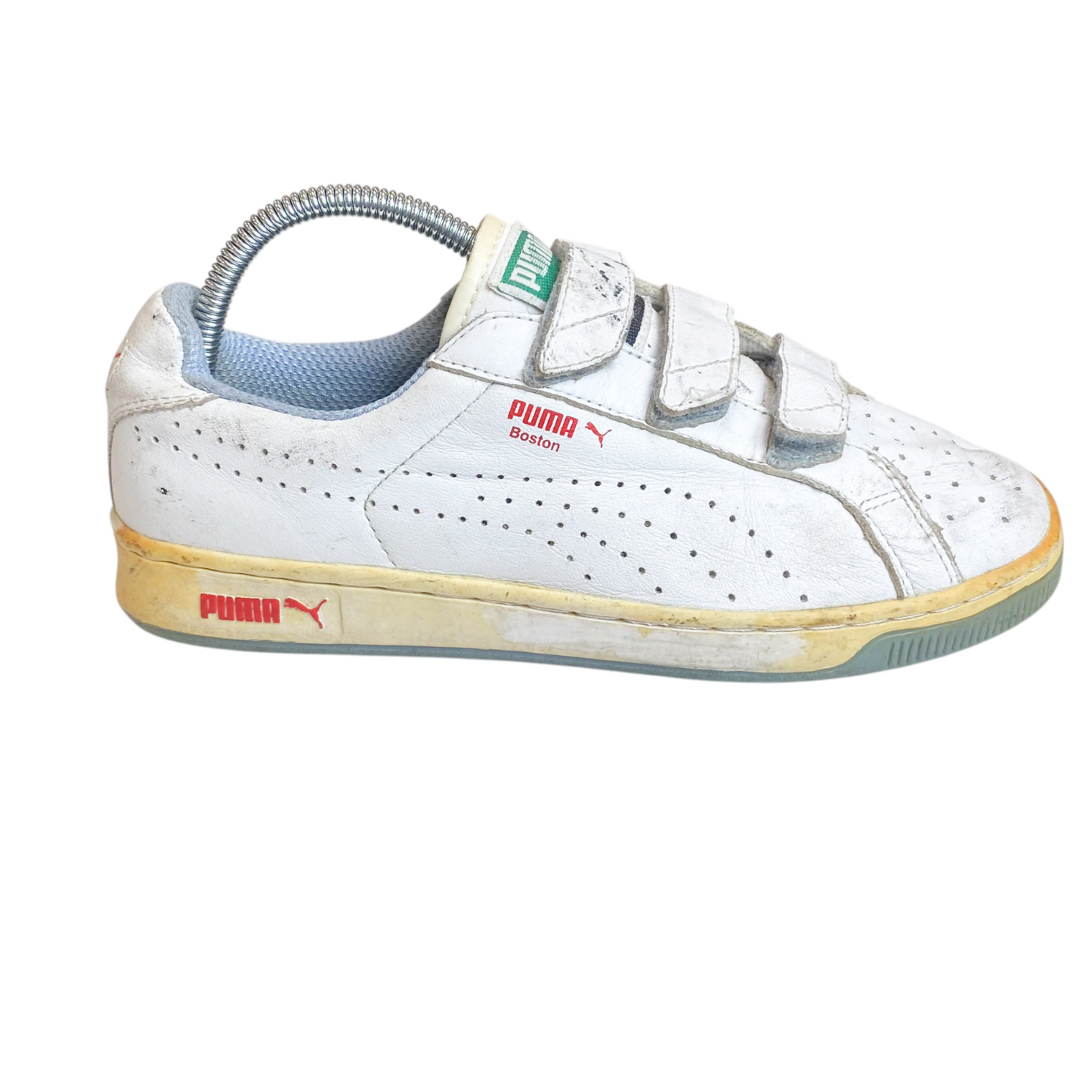 PUMA Boston Running Shoes Men's UK 5 White Leather Upper Low Top Strap
