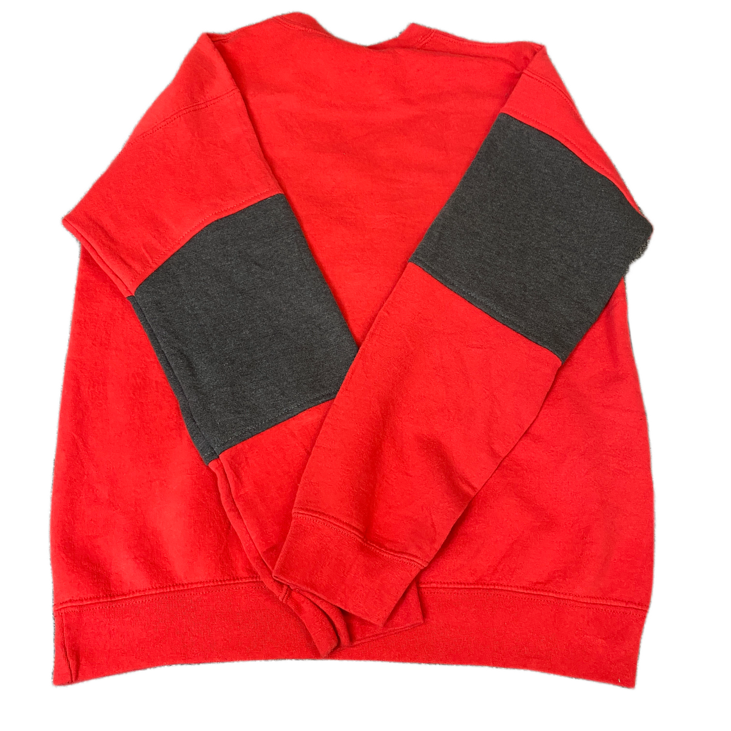 Nike Reworked Sweatshirt Mens S Red Black Embroidered Spellout Logo Vintage Y2K