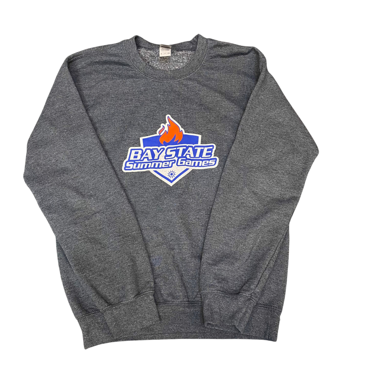 Gildan Sweatshirt Mens Small Grey Bay State Summer Games Graphic Crew Neck