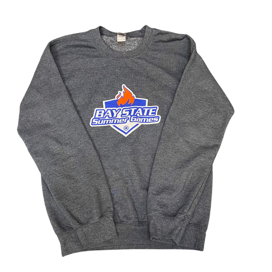 Gildan Sweatshirt Mens Small Grey Bay State Summer Games Graphic Crew Neck