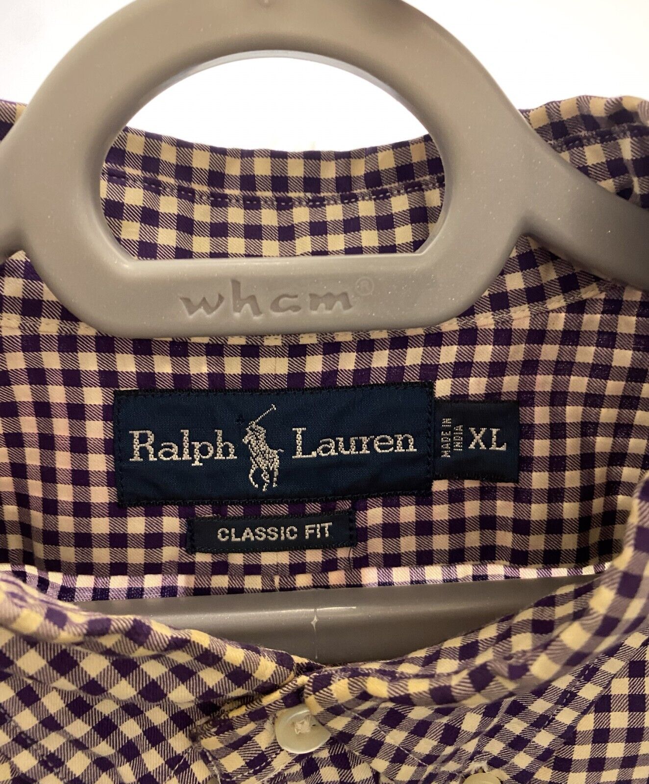 Ralph Lauren Shirt Mens XL Purple Check Classic Fit Small Green Polo Pony Logo