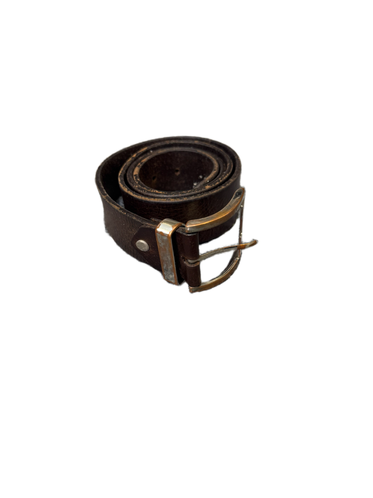 Tom Tailor Waist Belt Men Brown Leather Adjustable Silver Pin Buckle 41.5 Inches