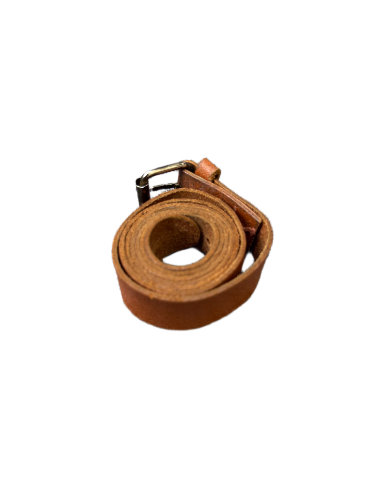 Waist Belt Men Brown Leather Adjustable Silver Pin Roller Buckle 36.5 inches