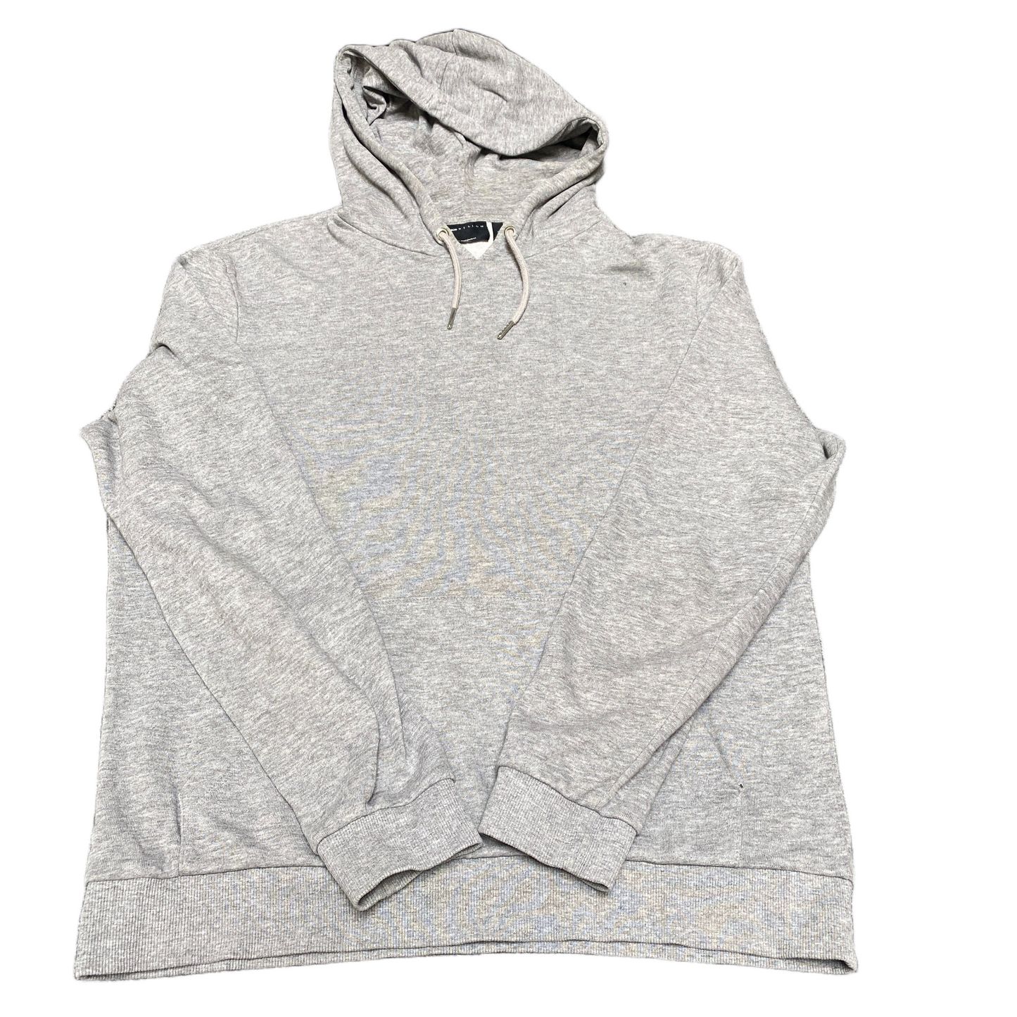 ASOS Design Hoodie Women Medium Grey Heather Ribbed Hem Raglan Sleeve Drawstring