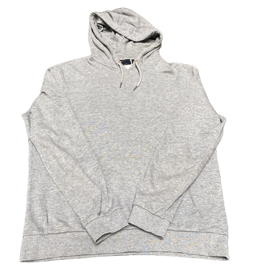 ASOS Design Hoodie Women Medium Grey Heather Ribbed Hem Raglan Sleeve Drawstring