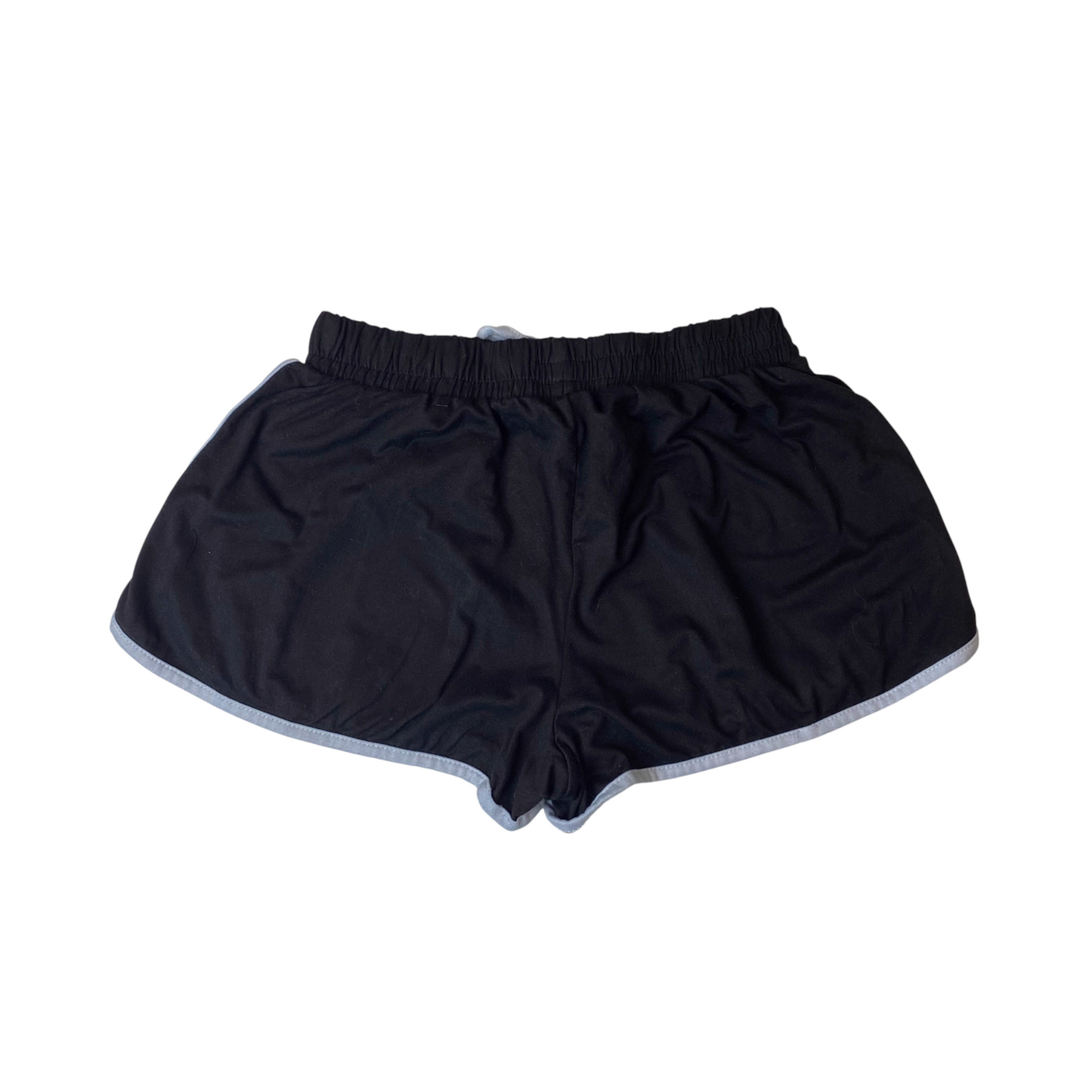 Women's Running Shorts S Black High Stretch Pleated Drawstring Waist Athletic