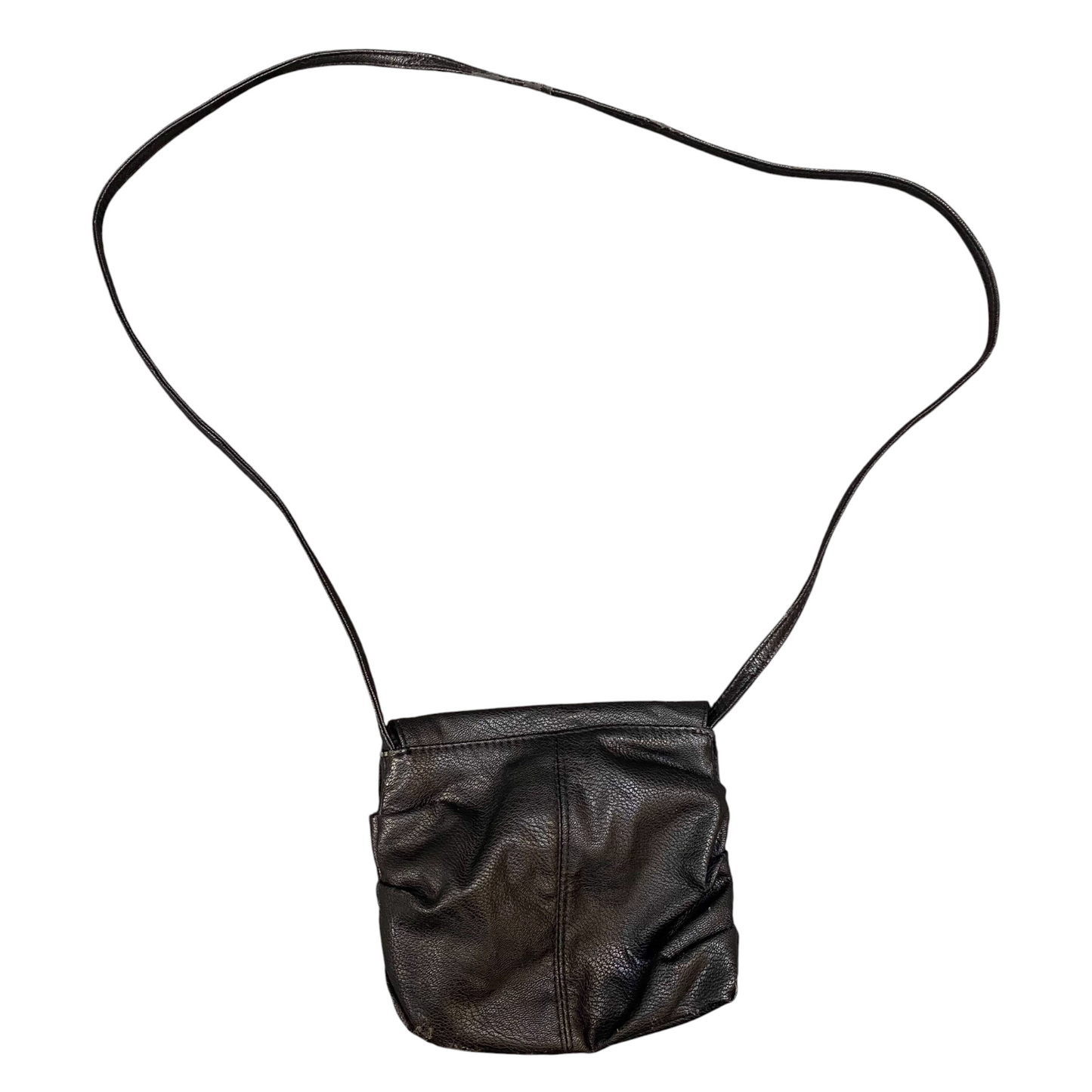Womens Crossbody Bag Black Pebbled Leather Inner Pocket Magnetic Flap Closure