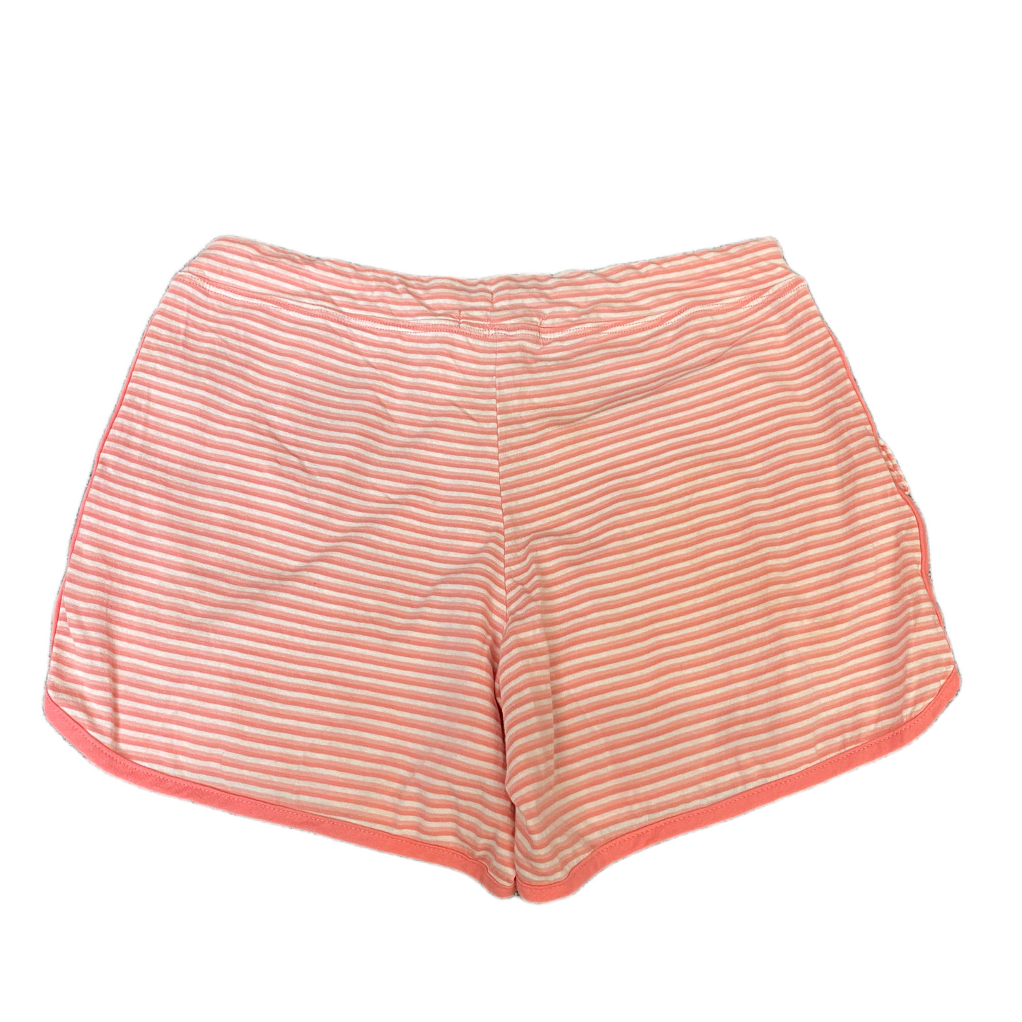 Running Sprinter Shorts Women S 29" Waist Pink White Striped Workout Dolphin Hem