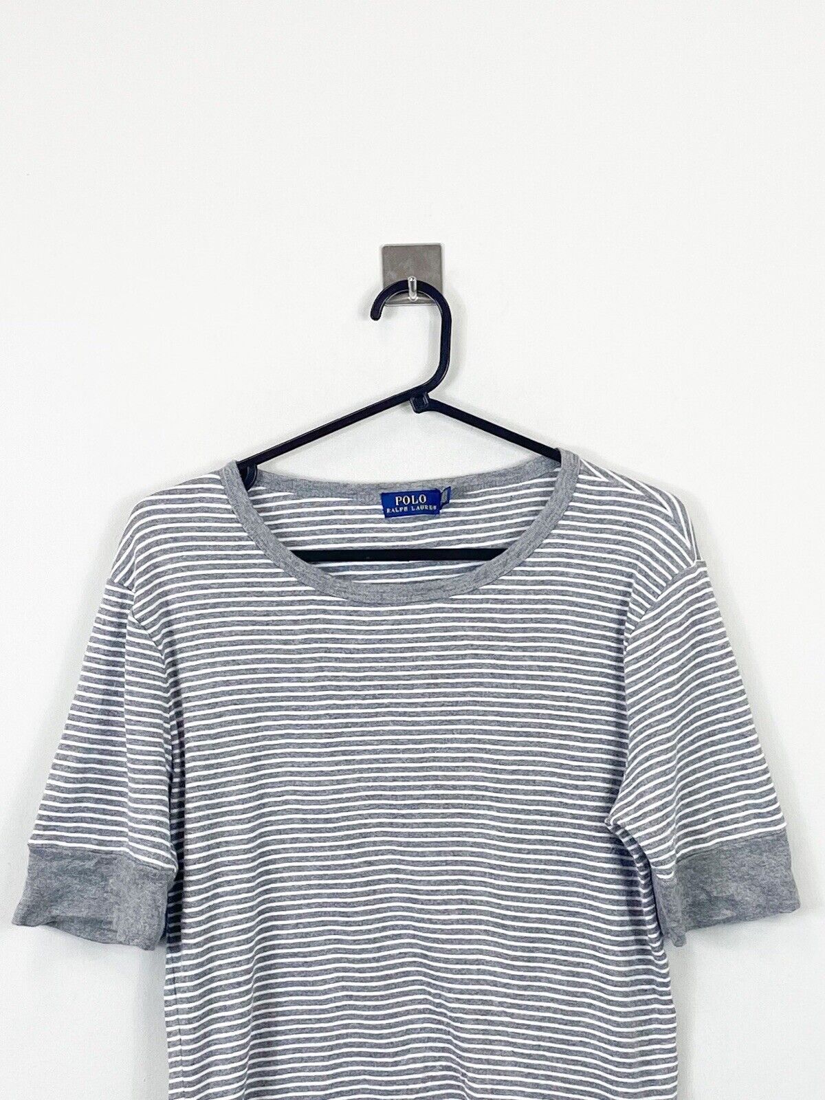 Ralph Lauren T Shirt Grey Stripes Womens L