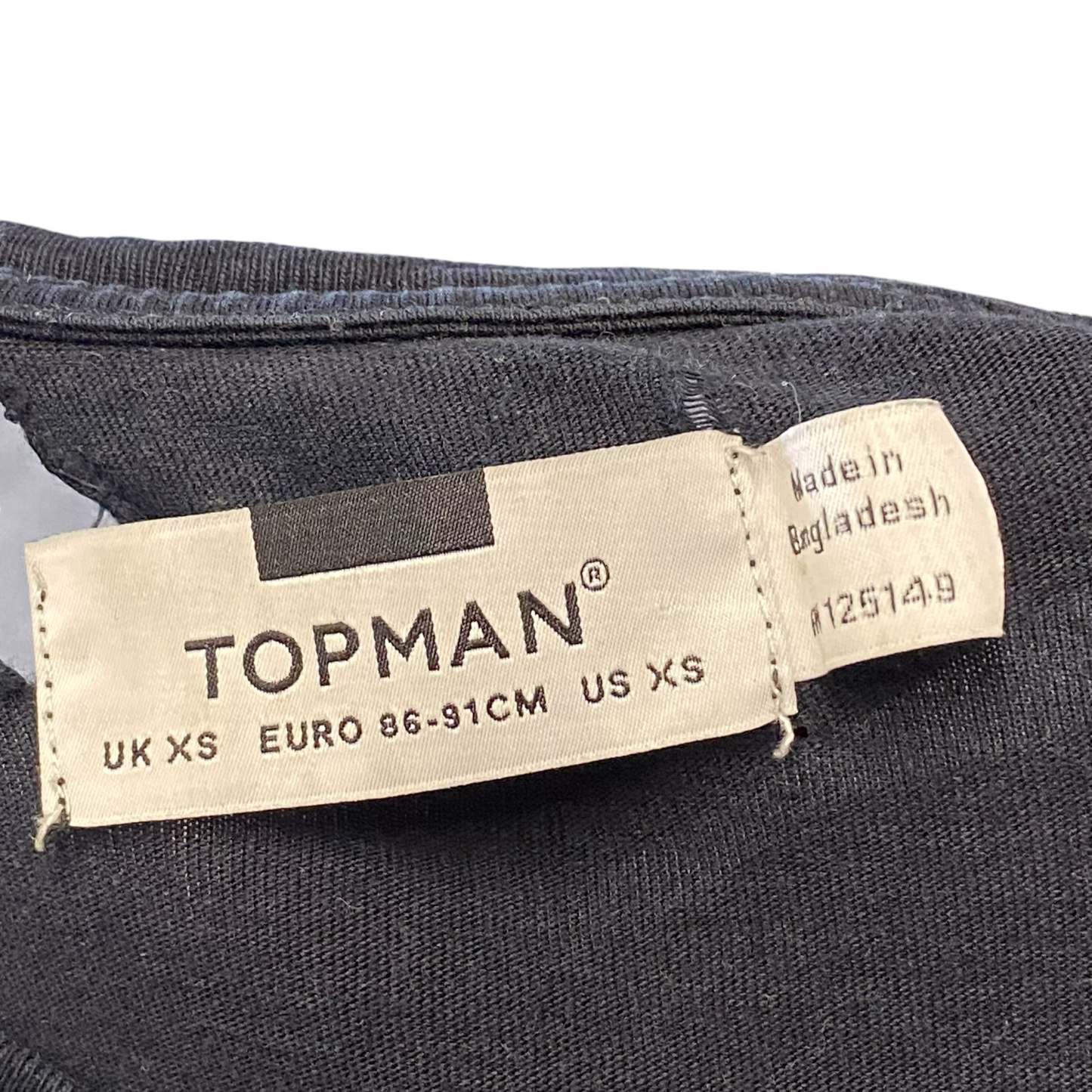 Topman Shirt Mens XS Black Solid Regular Fit Short Sleeve Crew Neck Casual Tee