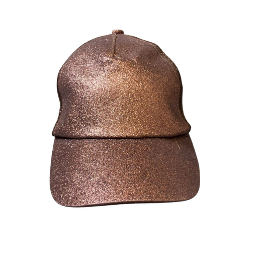 C.C Trucker Hat Womens Brown Cotton Metallic Mesh Back Adjustable Strapback Cap
